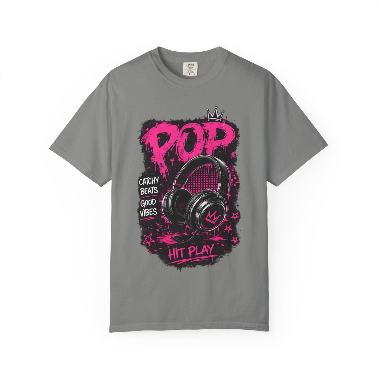 Pop Beats T-Shirt — 'POP' Headphones Graphic, Catchy Beats Good Vibes