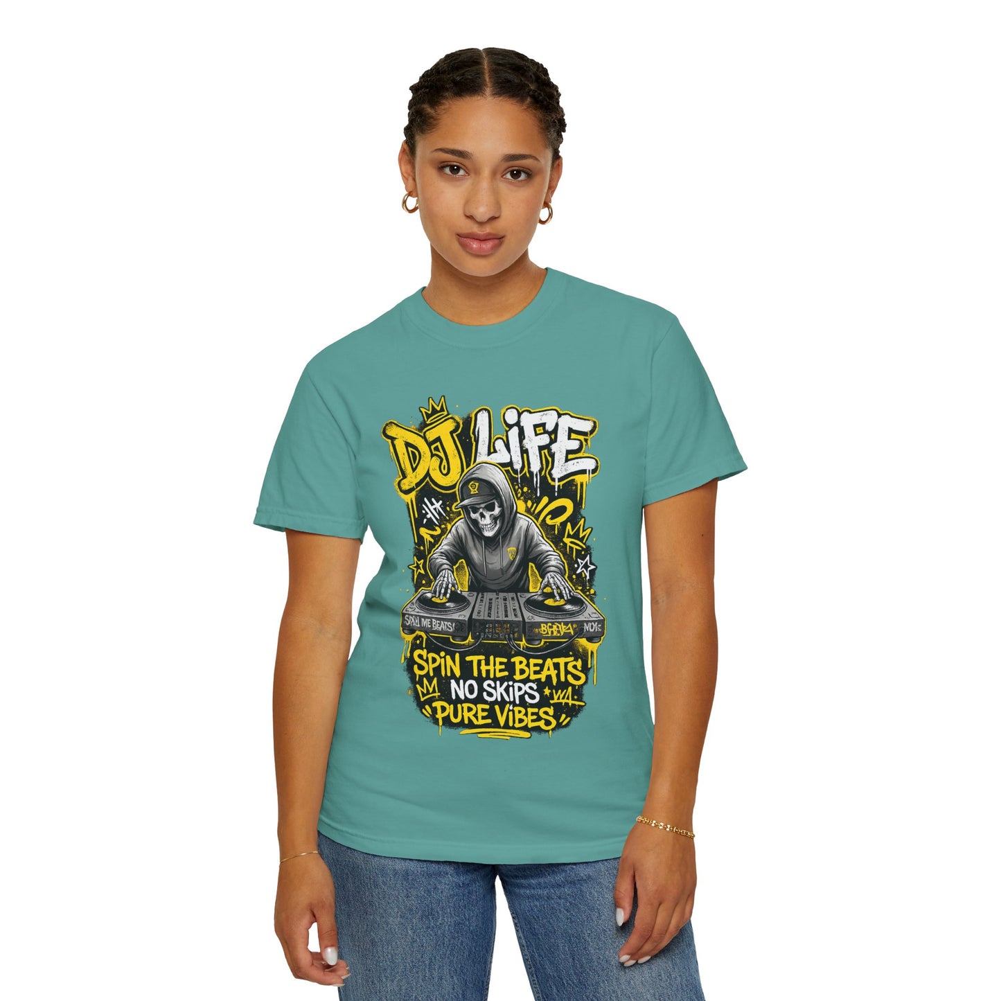 DJ Life T-Shirt — "Spin the Beats, No Skips, Pure Vibes" Graphic Tee