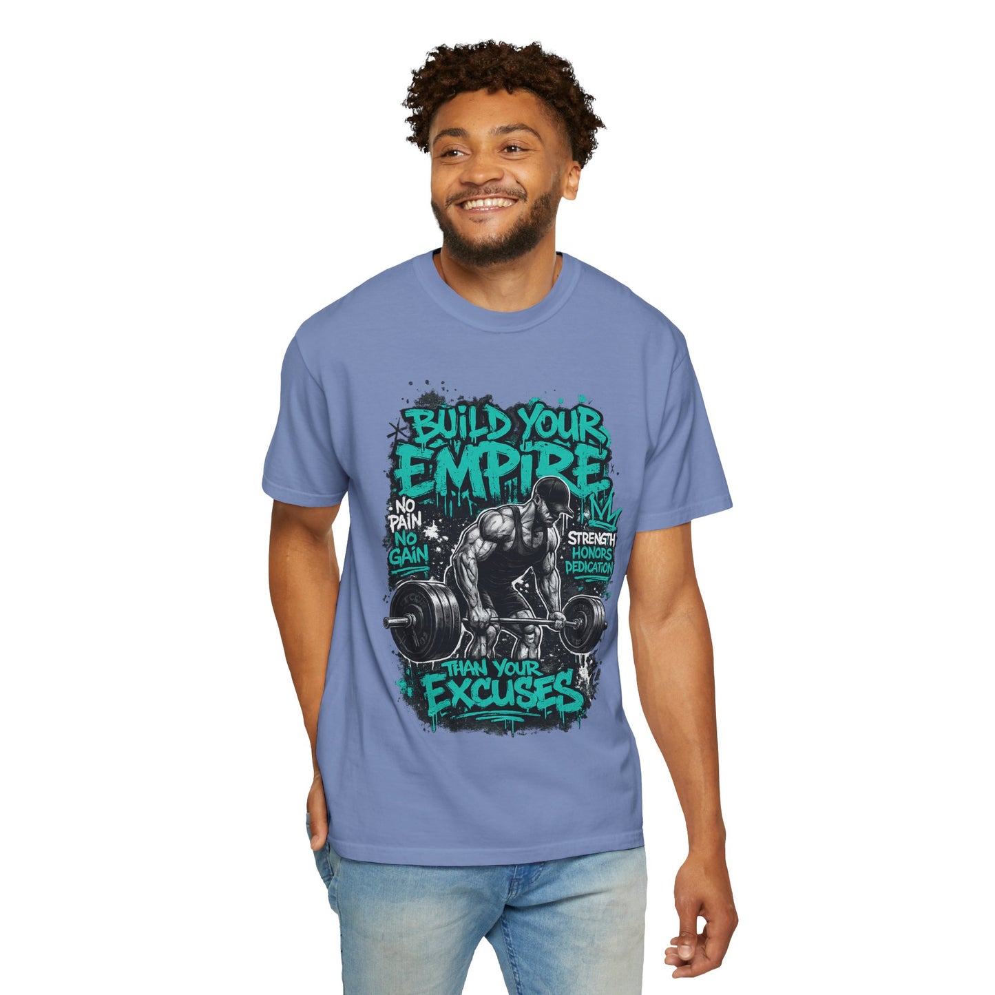 Build Your Empire Deadlift Graphic T-Shirt | Motivational Gym Workout Shirt