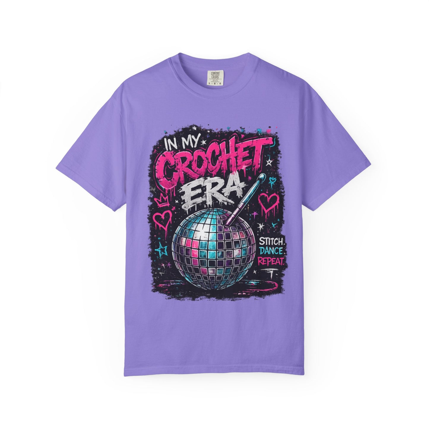 In My Crochet Era T-Shirt — Retro Disco Crochet Graphic Tee