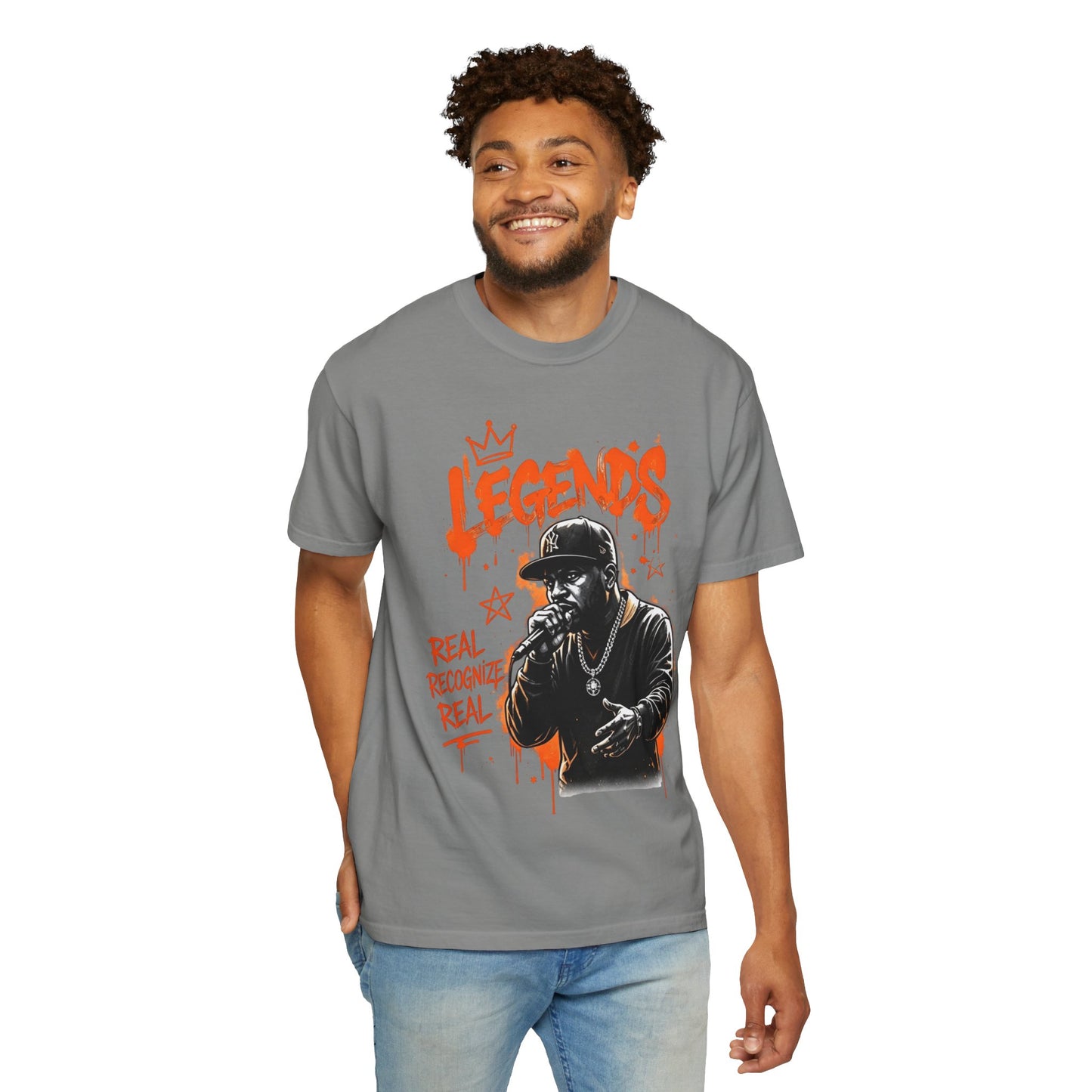 Legend’s Rapper Graphic T-Shirt — “Real Recognize Real” Streetwear Tee