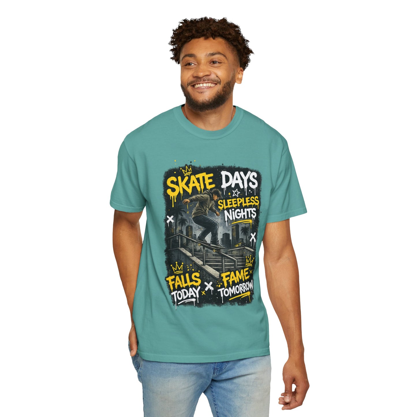 Skate Days Graphic T-Shirt — "Skate Days Sleepless Nights" Streetwear Tee