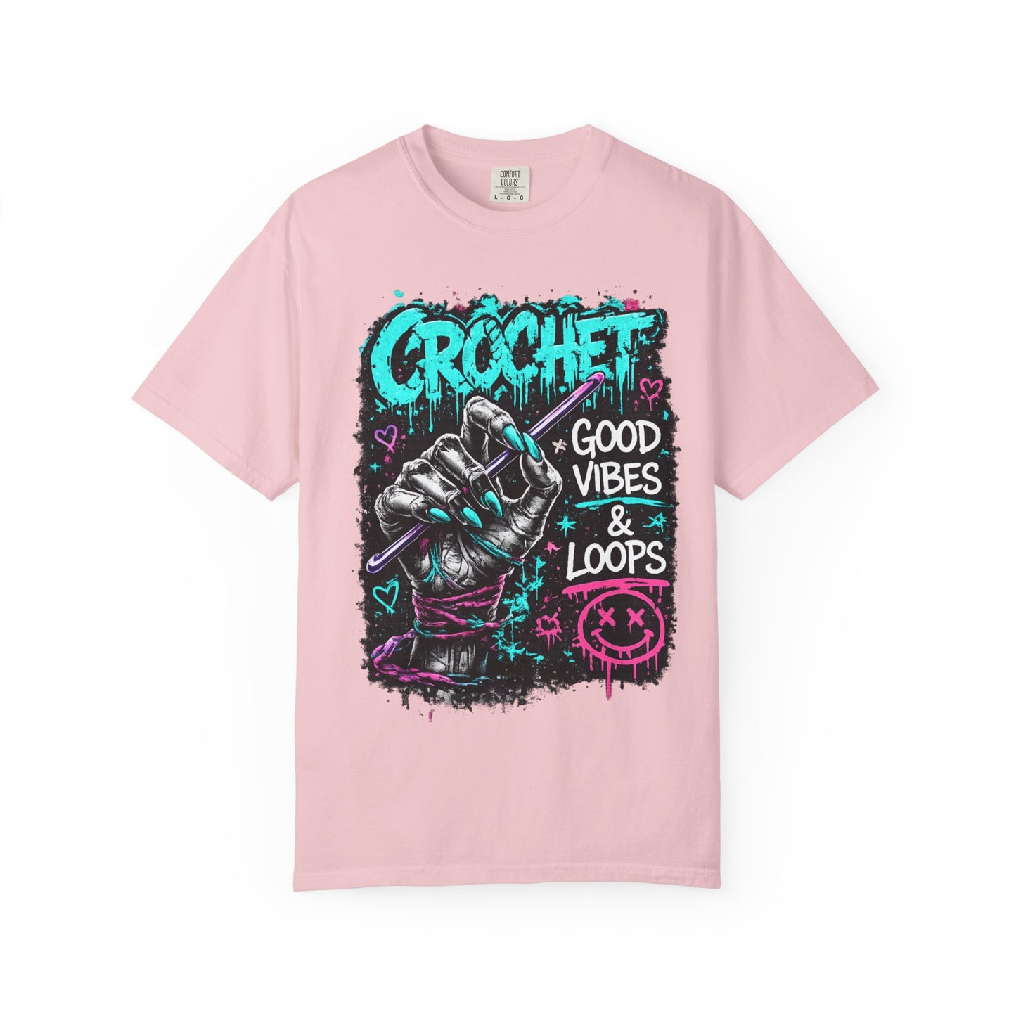 Crochet 'Good Vibes & Loops' Graphic T-Shirt