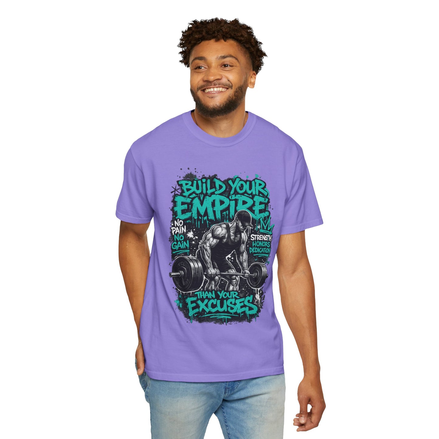 Build Your Empire Deadlift Graphic T-Shirt | Motivational Gym Workout Shirt