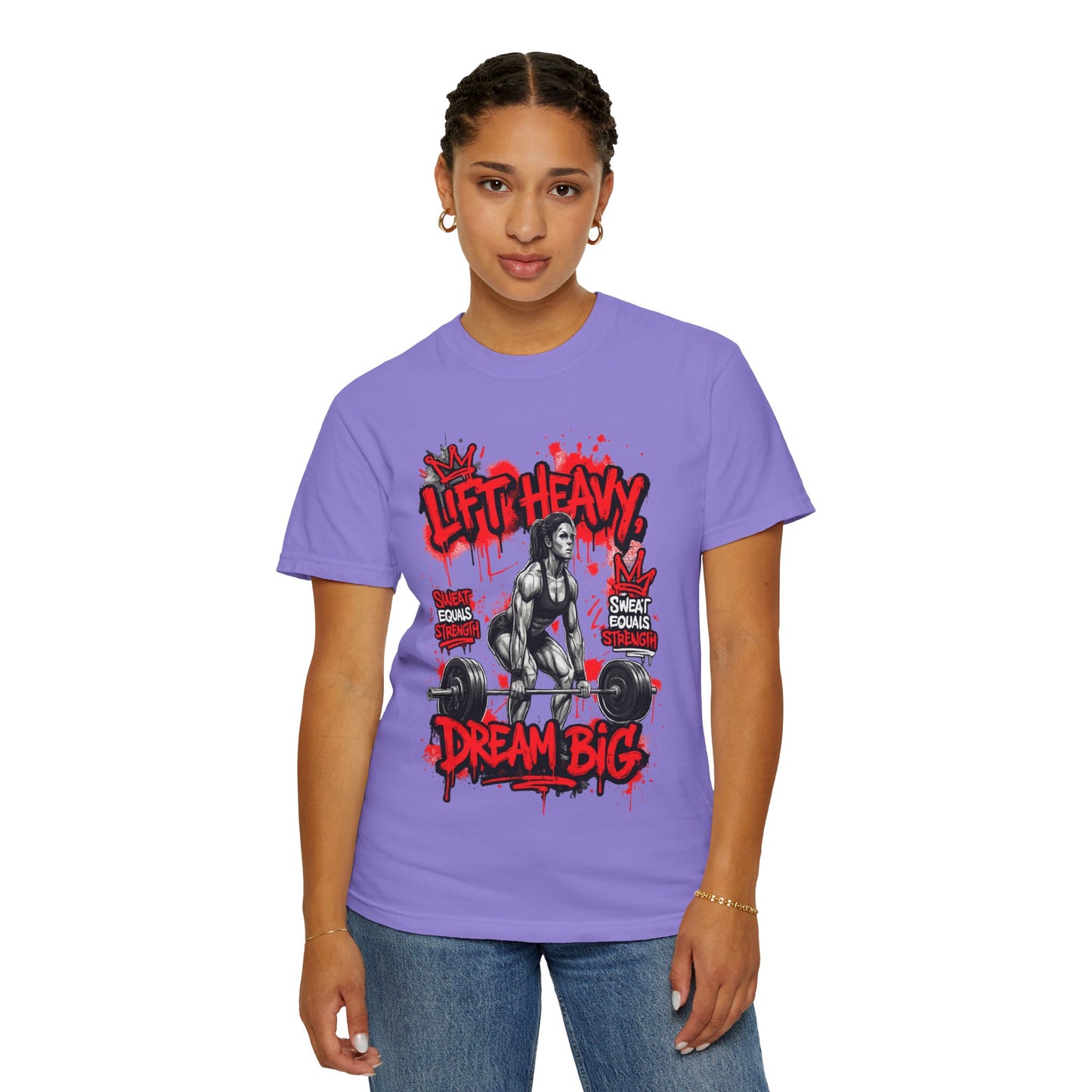 Lift Heavy Dream Big T-shirt | Female Deadlift Weightlifting Design