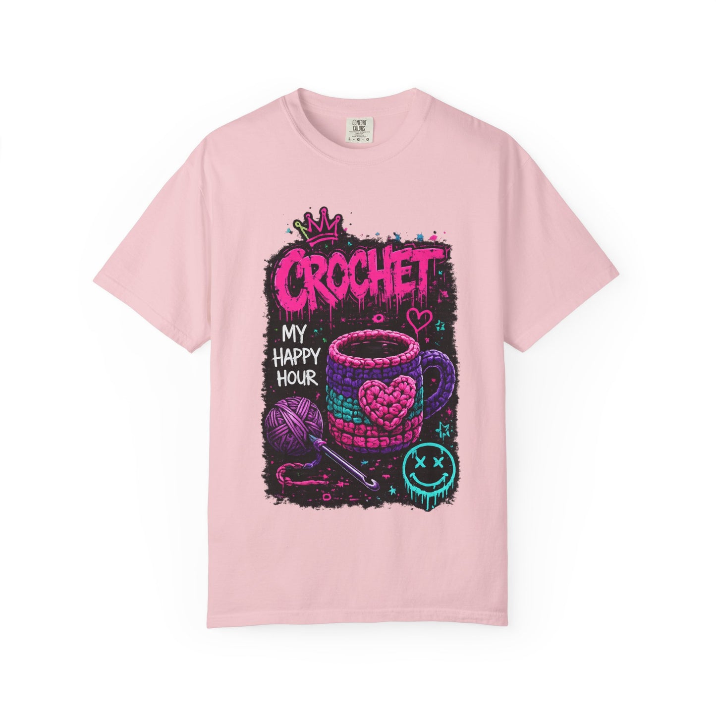 Crochet My Happy Hour T-Shirt — Funny Crochet Lover Tee