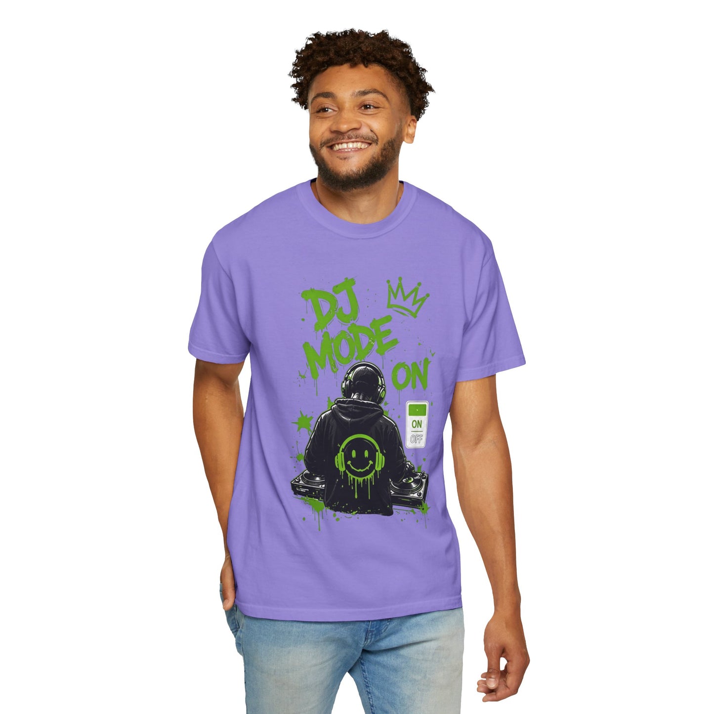 DJ Mode On T-Shirt — Neon Green DJ Graphic Tee