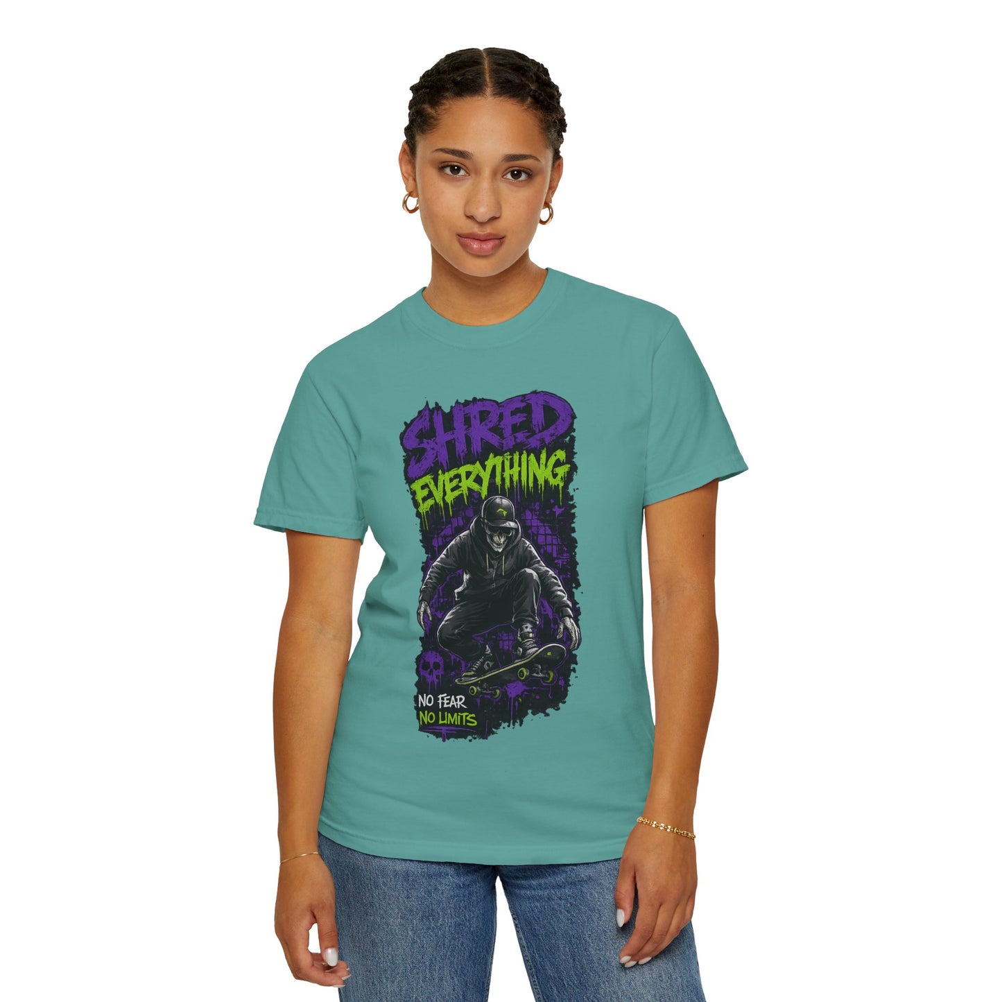 Shred Everything Skateboard T-Shirt — No Fear, No Limits Graphic Tee
