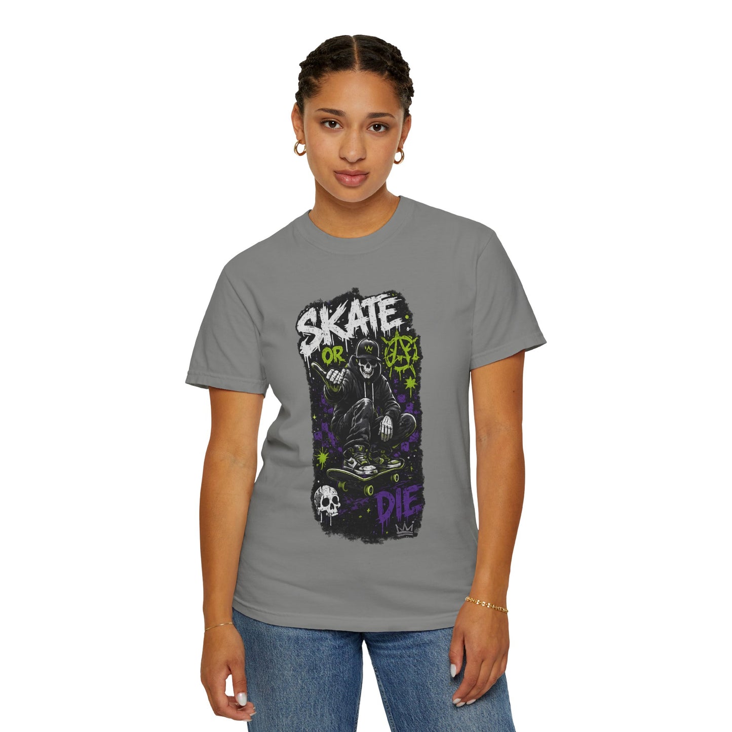 Skate or Die Graphic T‑Shirt — Grim Reaper Skateboard Tee