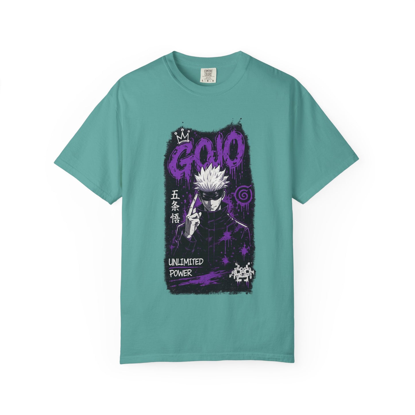 Anime Graphic T-Shirt — "Gojo Unlimited Power" White Tee
