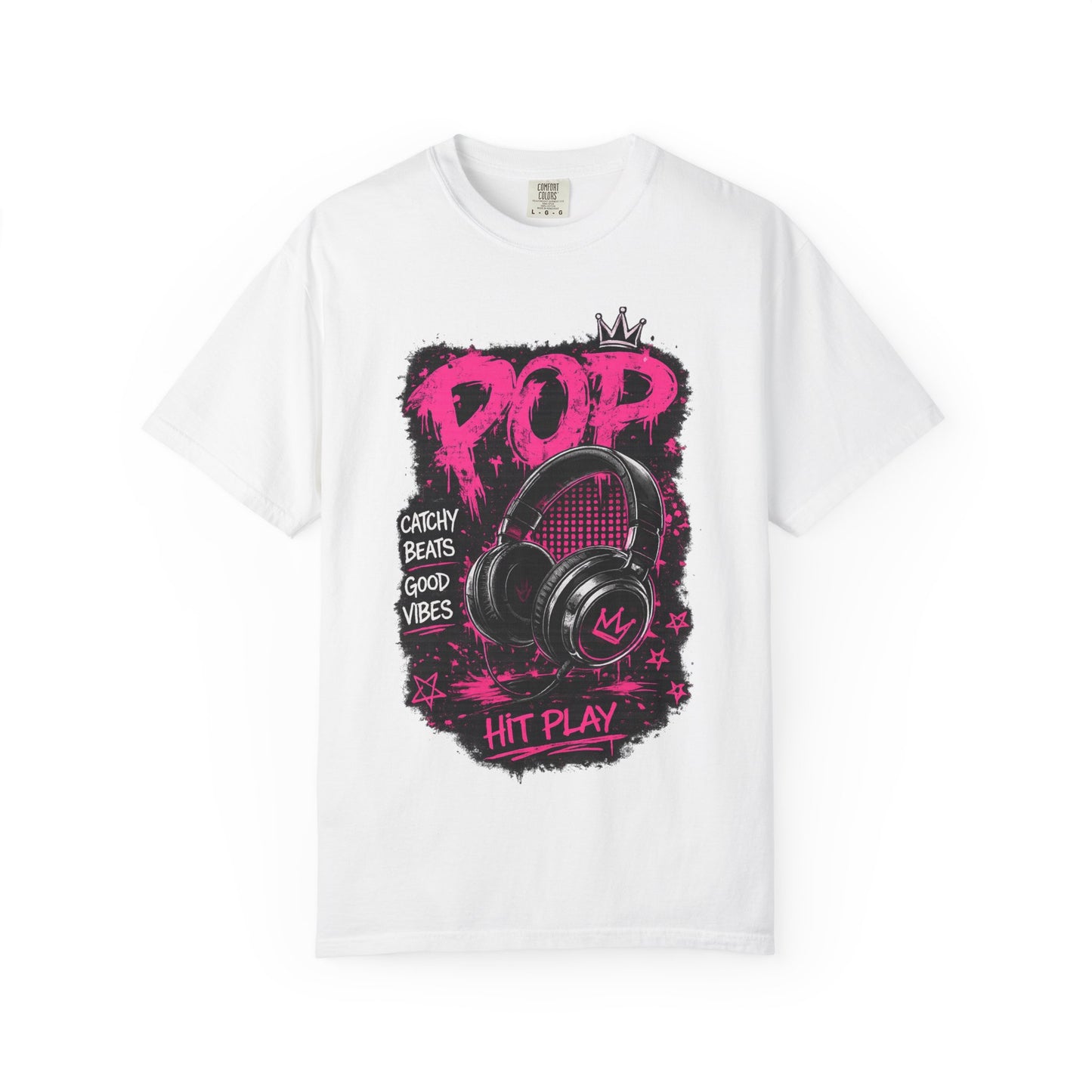 Pop Beats T-Shirt — 'POP' Headphones Graphic, Catchy Beats Good Vibes