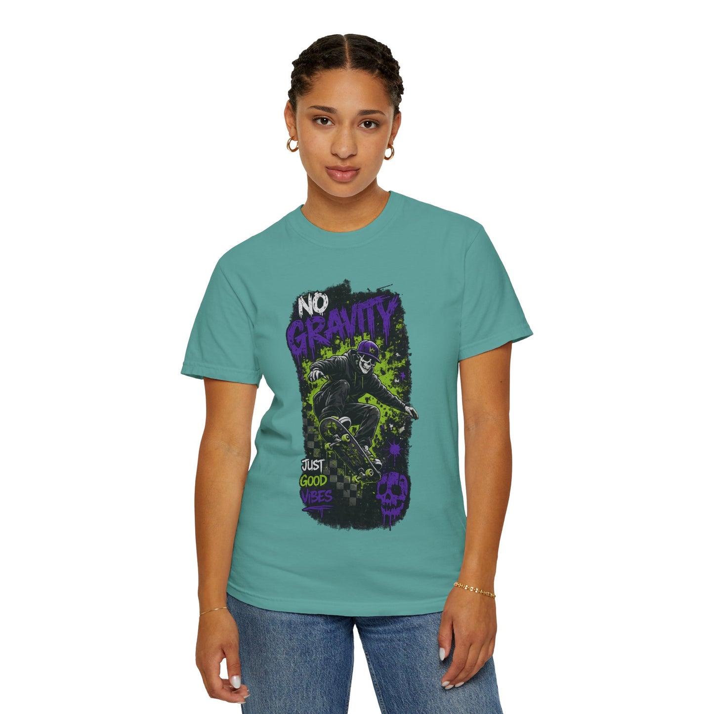 No Gravity Skateboard T-Shirt — Skate Punk Graphic Tee ("Just Good Times")