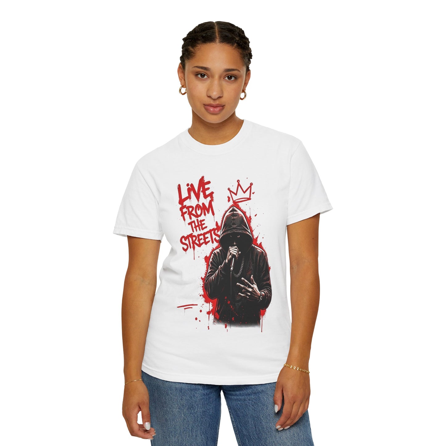 Live From The Streets Graphic T-Shirt — Hoodie Shadow Rapper Design