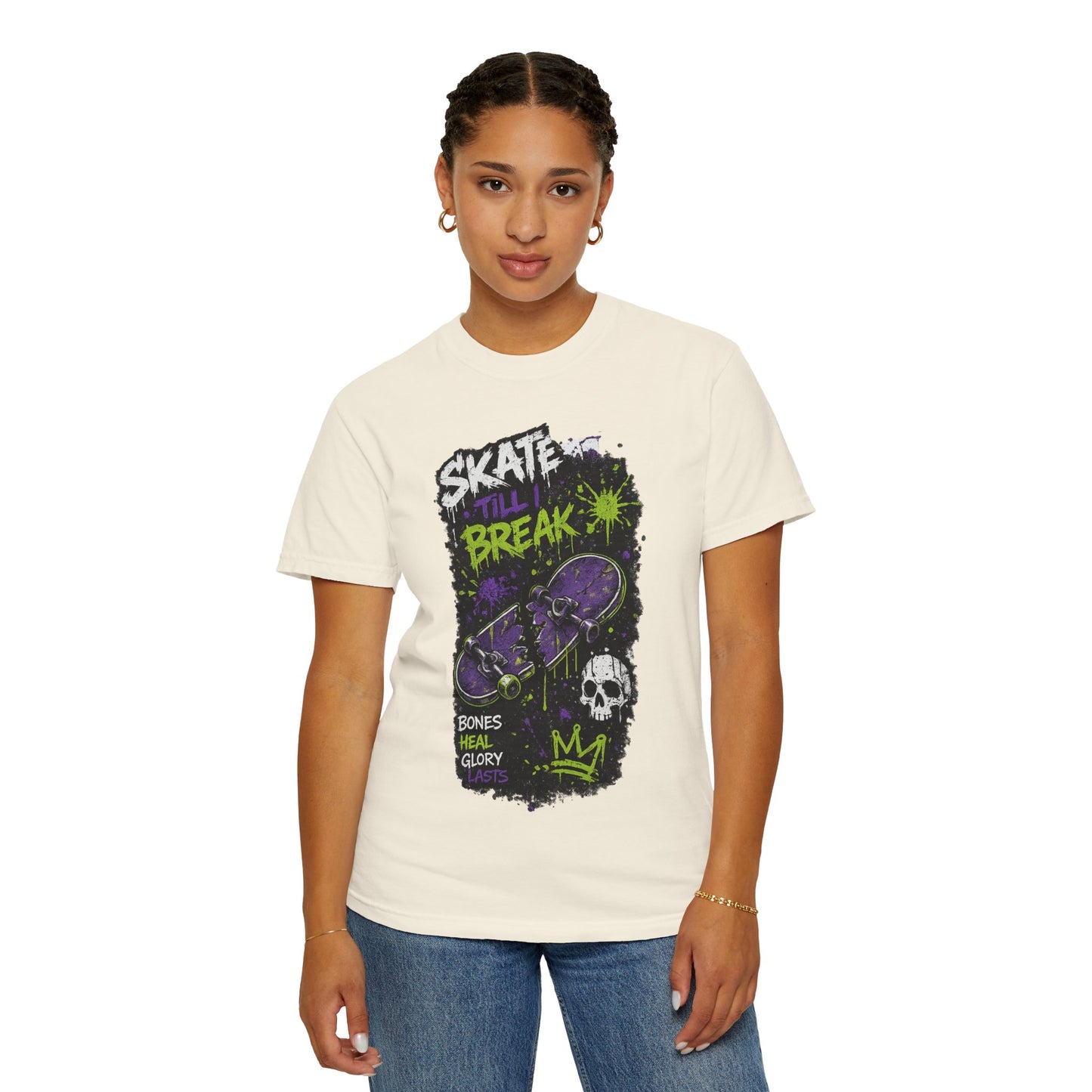 Skate Break Graphic T-Shirt — Skateboard Skull Streetwear