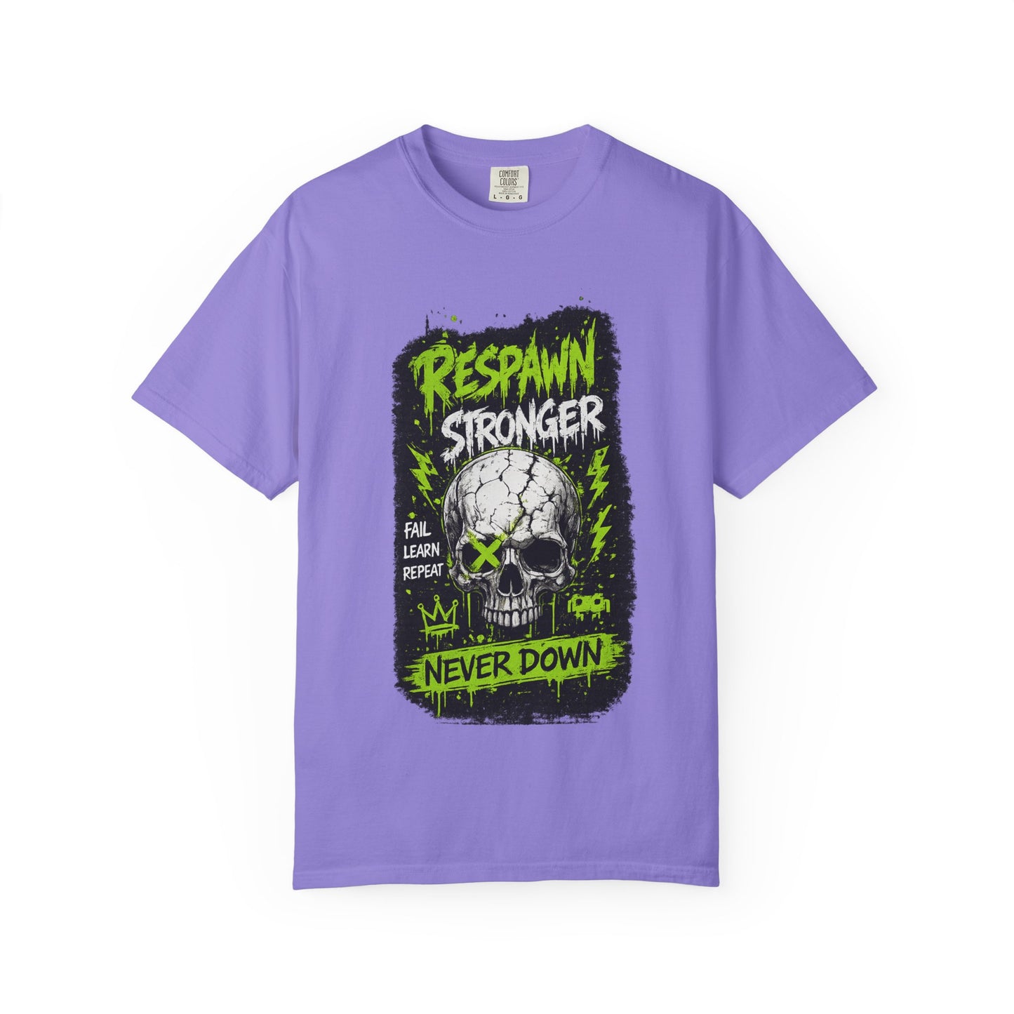 Respawn Stronger Skull T-Shirt — Never Down Gamer Graphic Tee