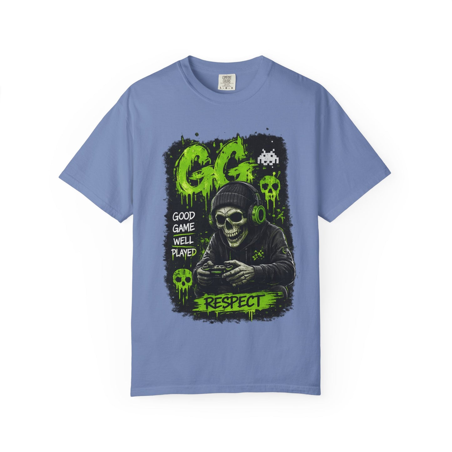 GG Respect Skull Gaming T-Shirt — "Good Game, Well Played" Graphic Tee