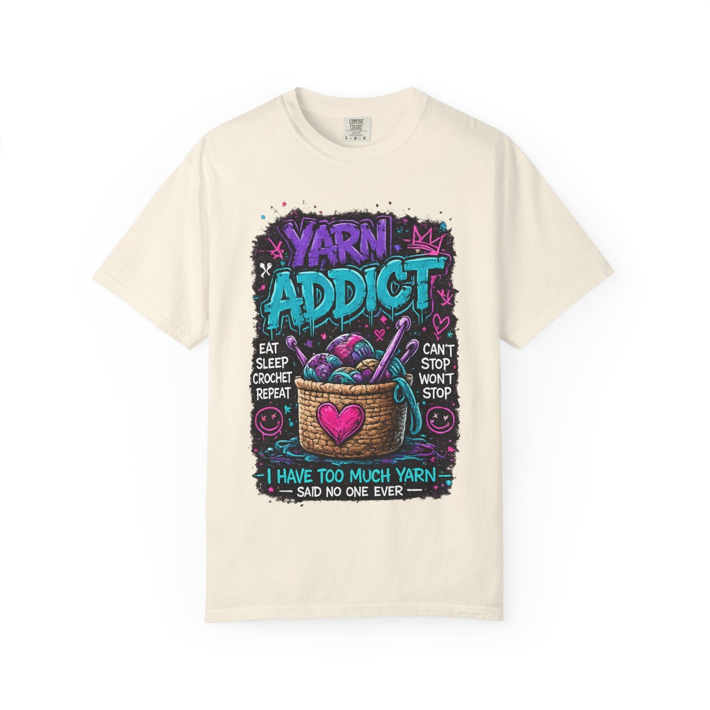Yarn Addict T-Shirt — Funny Knitting & Crochet Gift Tee