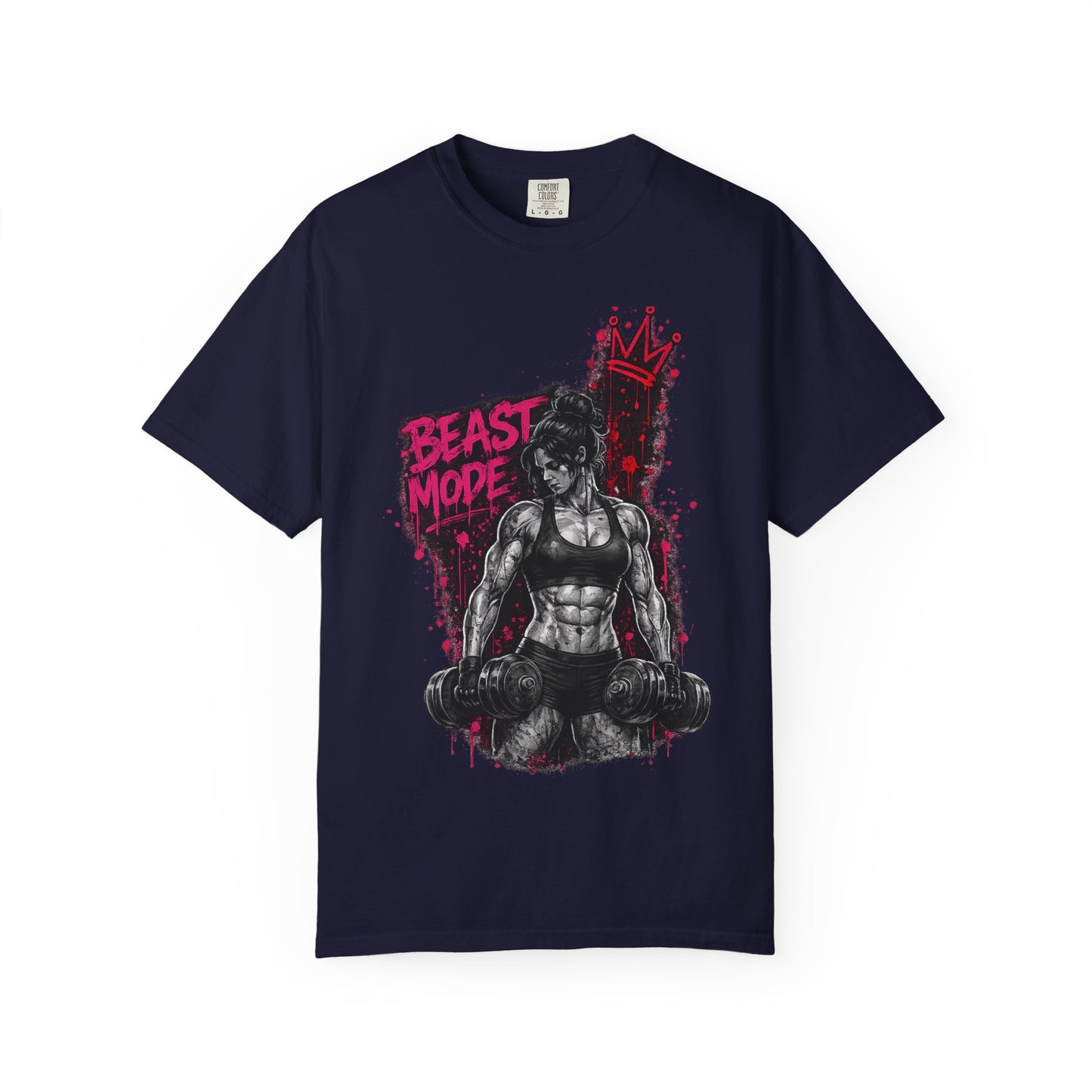 Beast Mode Crown T‑Shirt — Women's Fitness Graphic Tee
