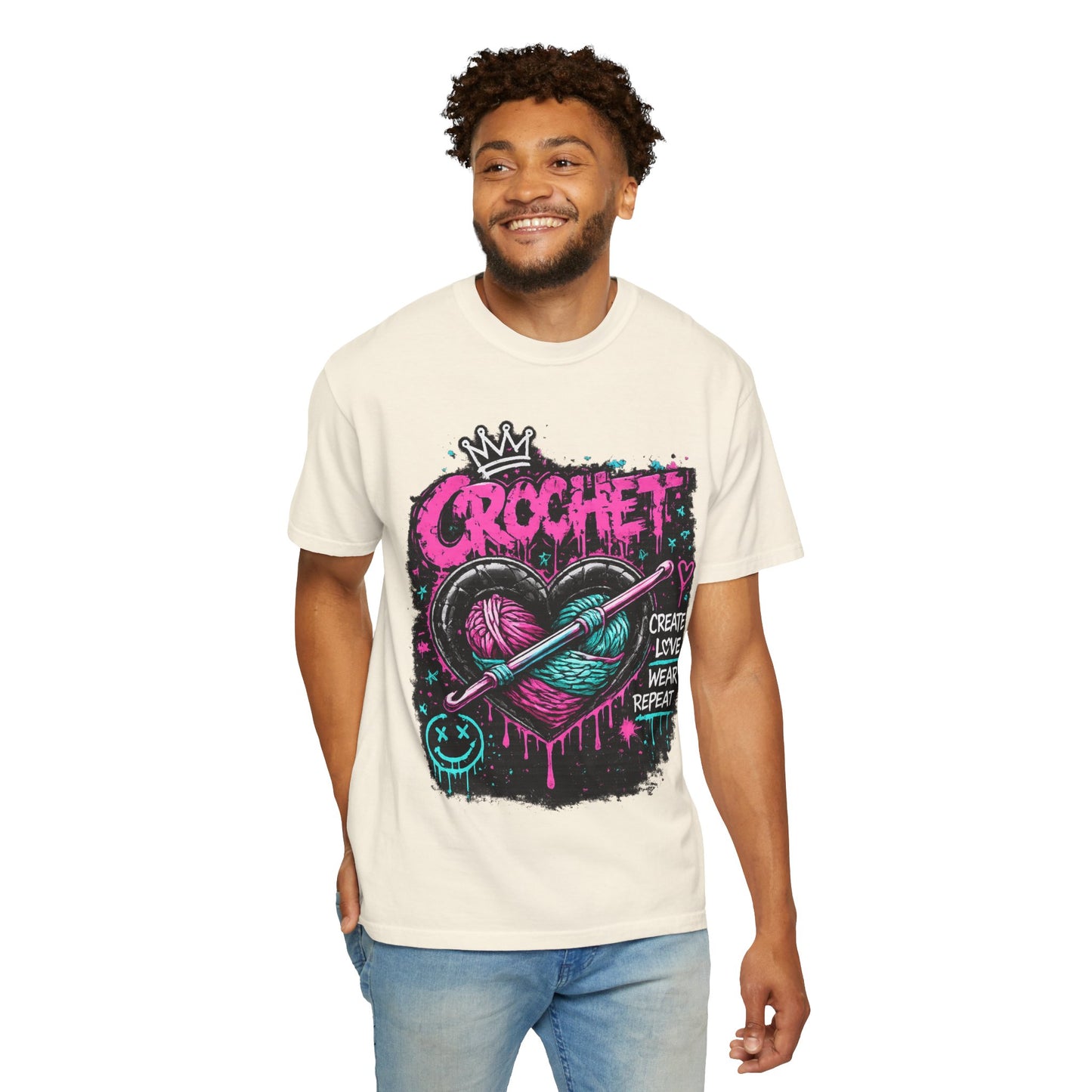 Crochet Heart Graphic T-Shirt — Create Love Wear Repeat