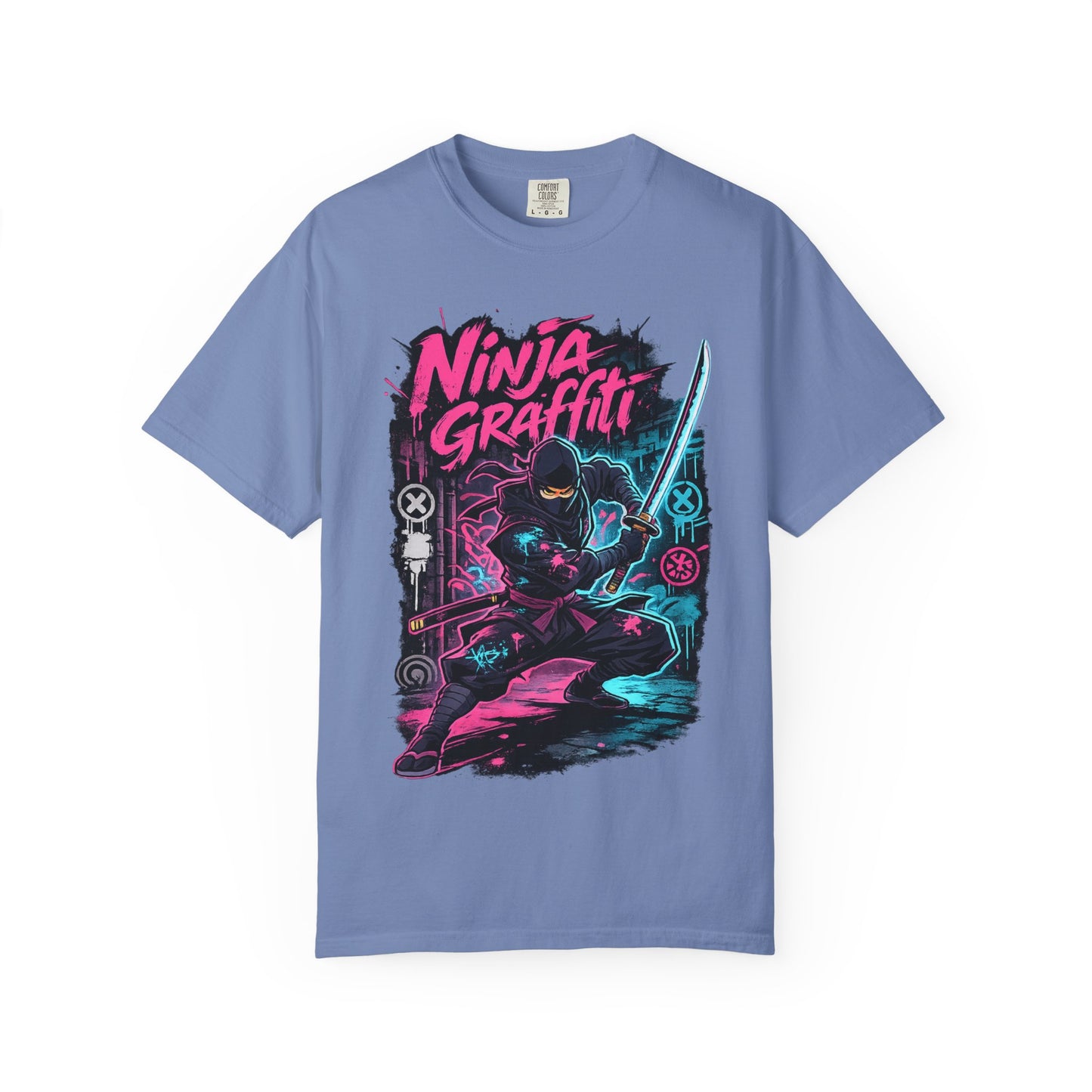 Ninja Graffiti T-Shirt — Neon Samurai Street Art Tee