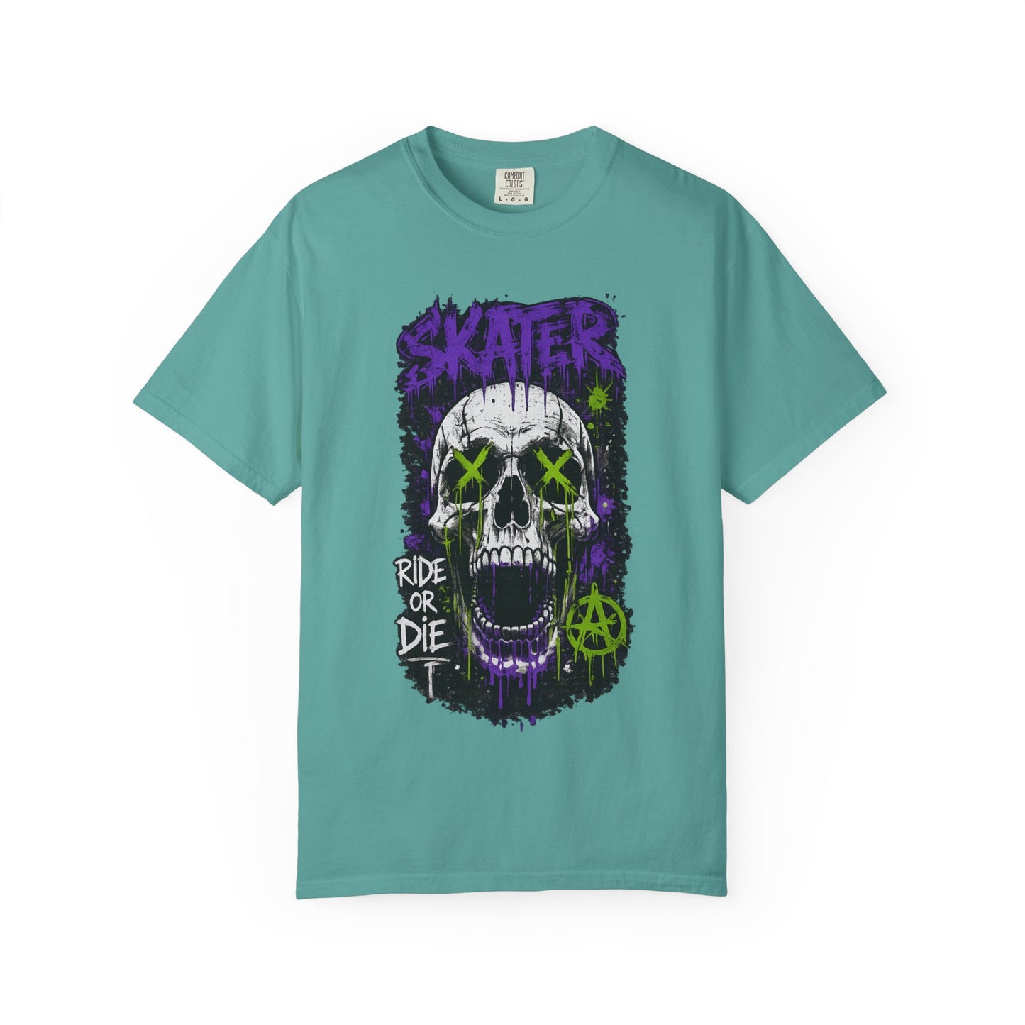 Skater Skull T-Shirt — "Ride or Die" Graphic Tee