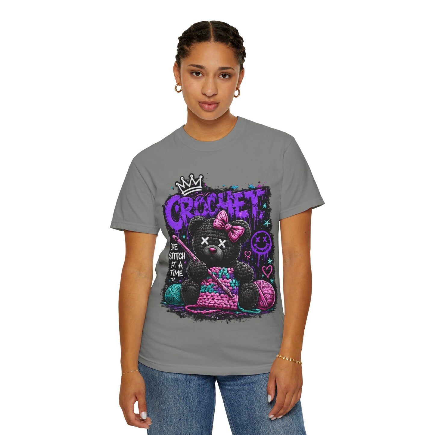 Crochet Voodoo Bear T-Shirt — "One Stitch at a Time" Crochet Graphic Tee