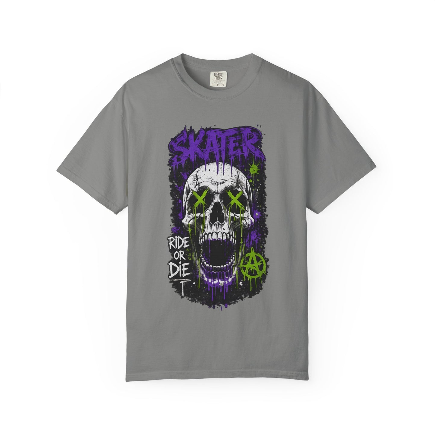 Skater Skull T-Shirt — "Ride or Die" Graphic Tee
