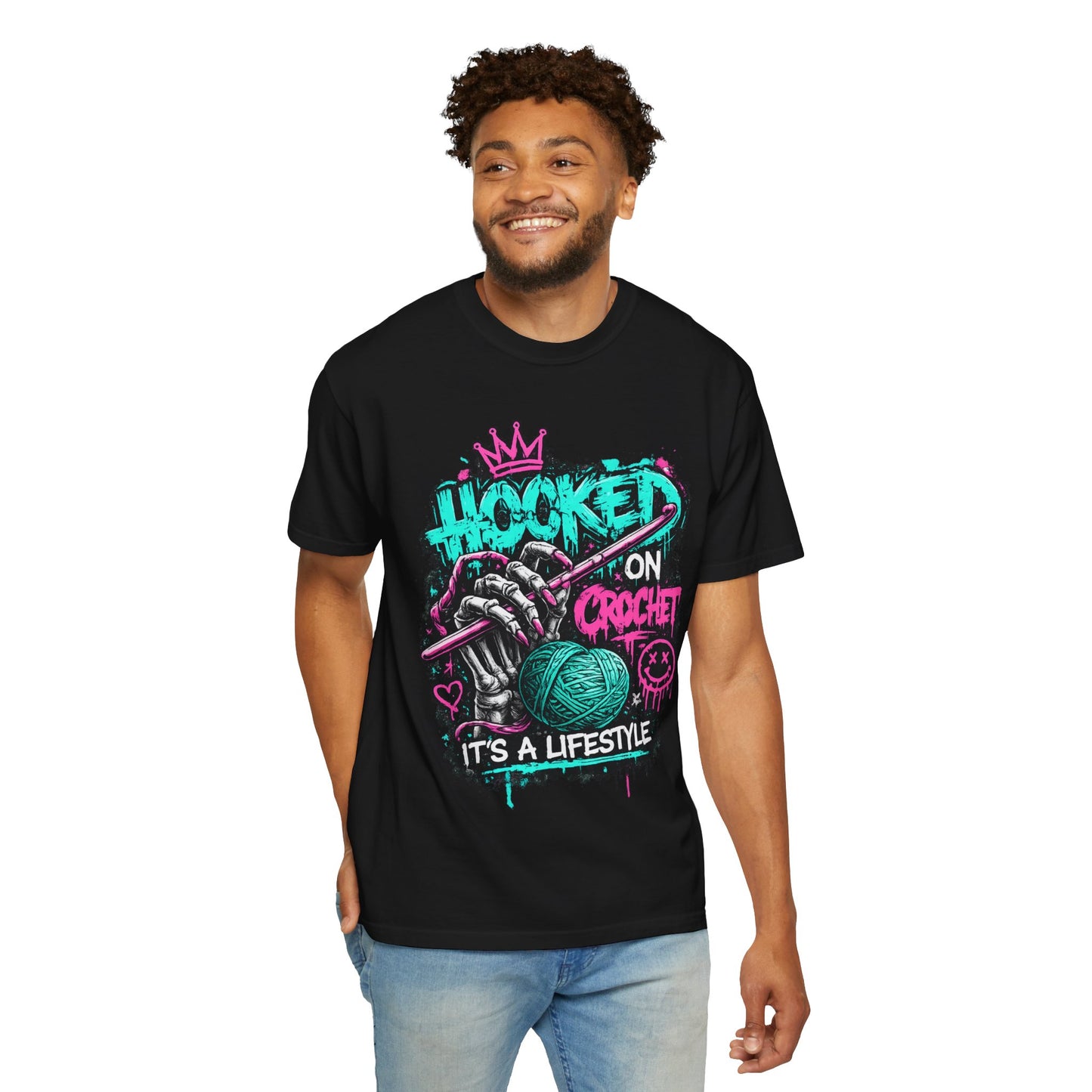 Hooked on Crochet T-Shirt — "It's a Lifestyle" Graphic Tee for Crochet Lovers