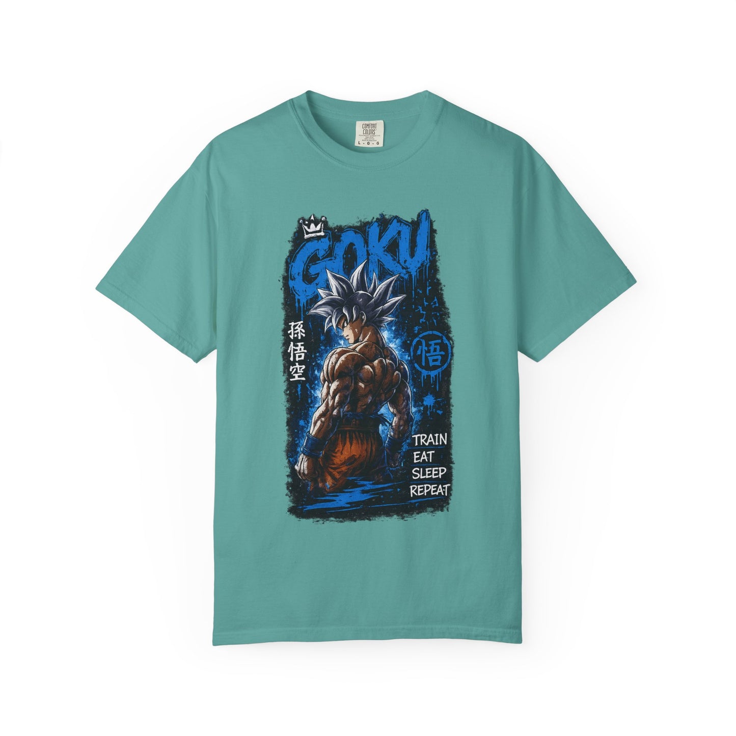 Goku Graphic T-Shirt — "Train Eat Sleep Repeat" Anime Tee