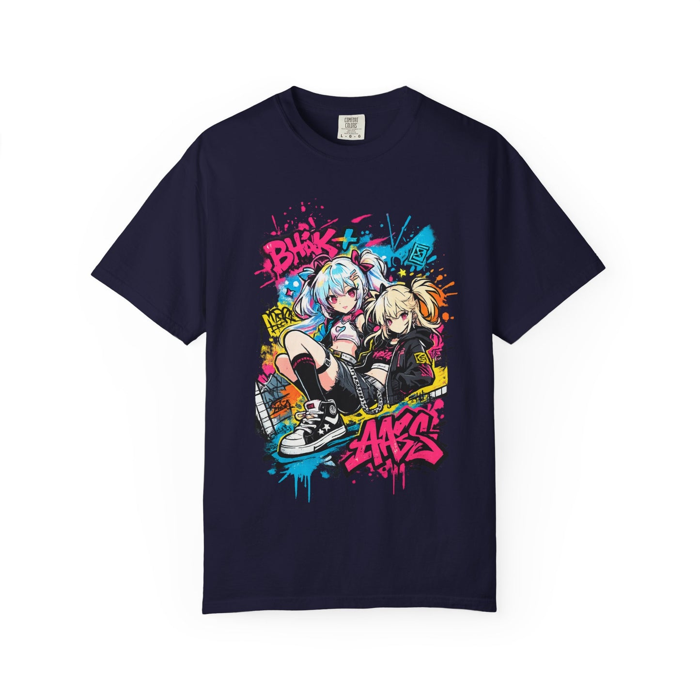 Anime Streetwear T-Shirt — 'Bucks & Sakes' Graffiti Girls Graphic Tee