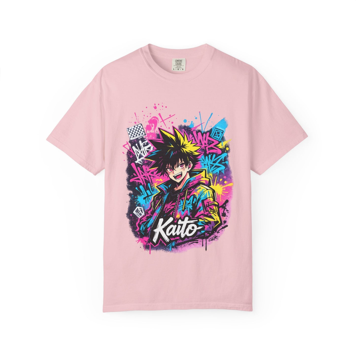 Kaito Anime Streetwear T-Shirt — Neon Graffiti Character Tee