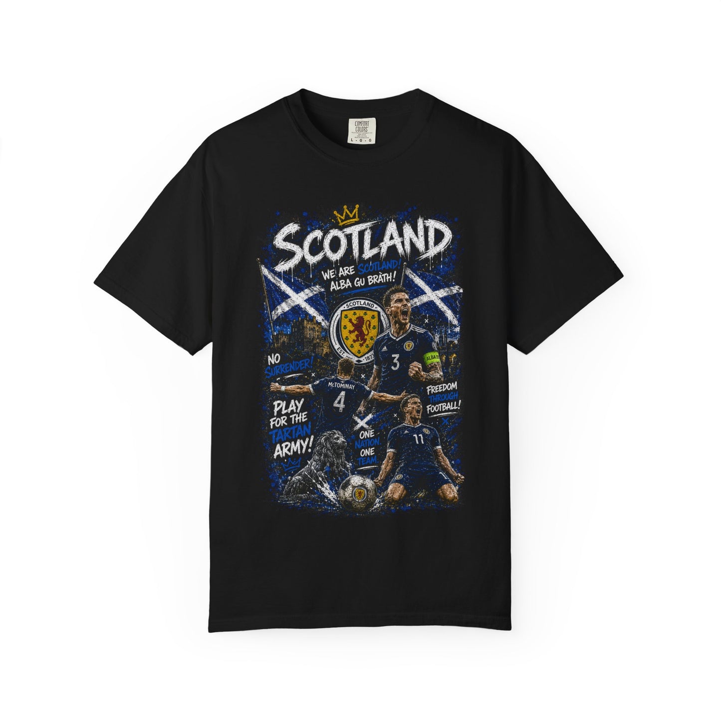 Scotland Football Players T-shirt | Scottish Soccer Crest, Saltire Graphics
