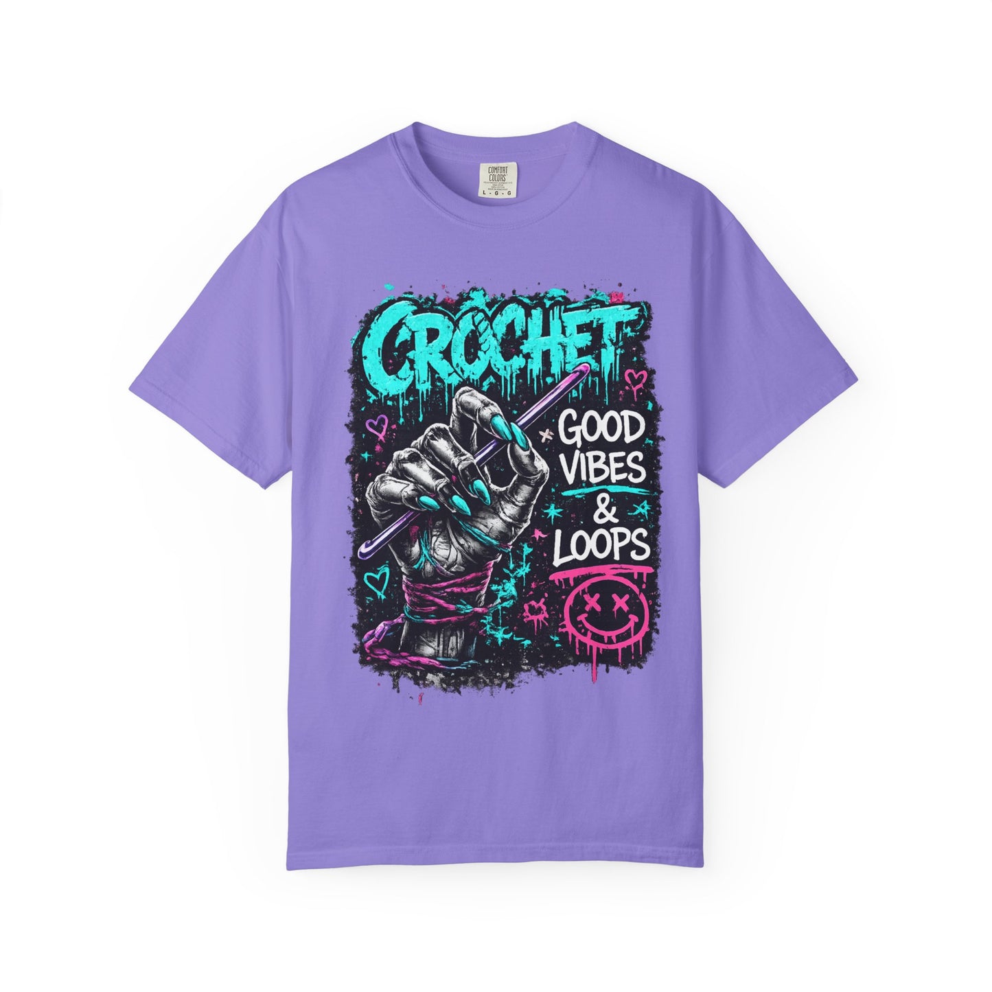 Crochet 'Good Vibes & Loops' Graphic T-Shirt