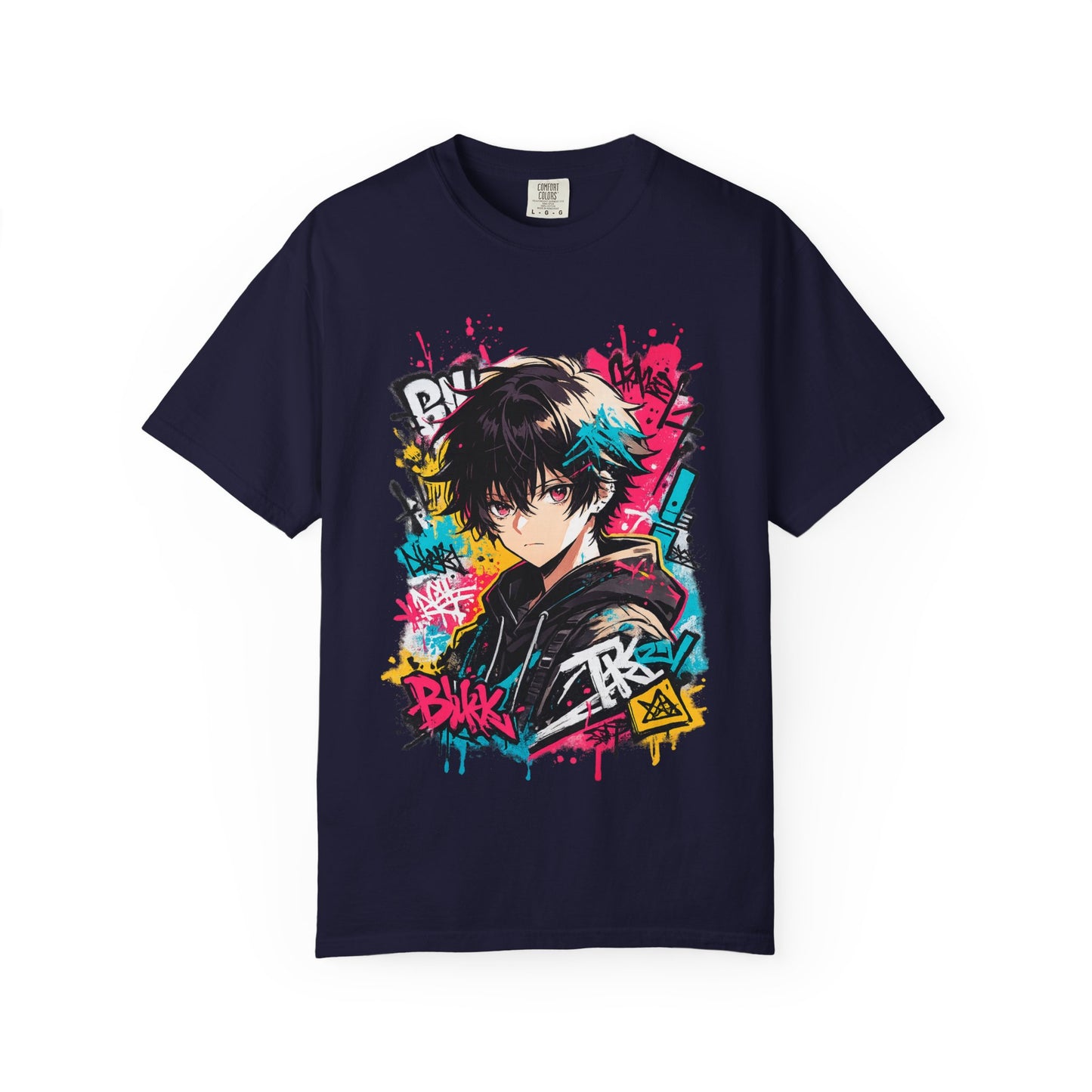 Anime Streetwear T‑Shirt — Graffiti Boy Graphic Tee