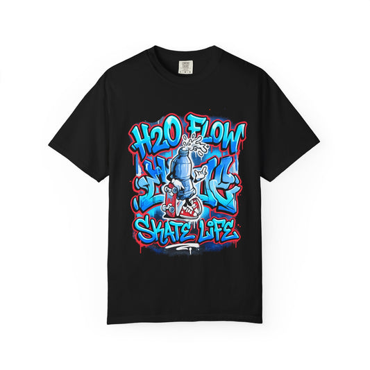H2O Flow Skate Life T-Shirt | Graffiti Soda Can Skateboard Design