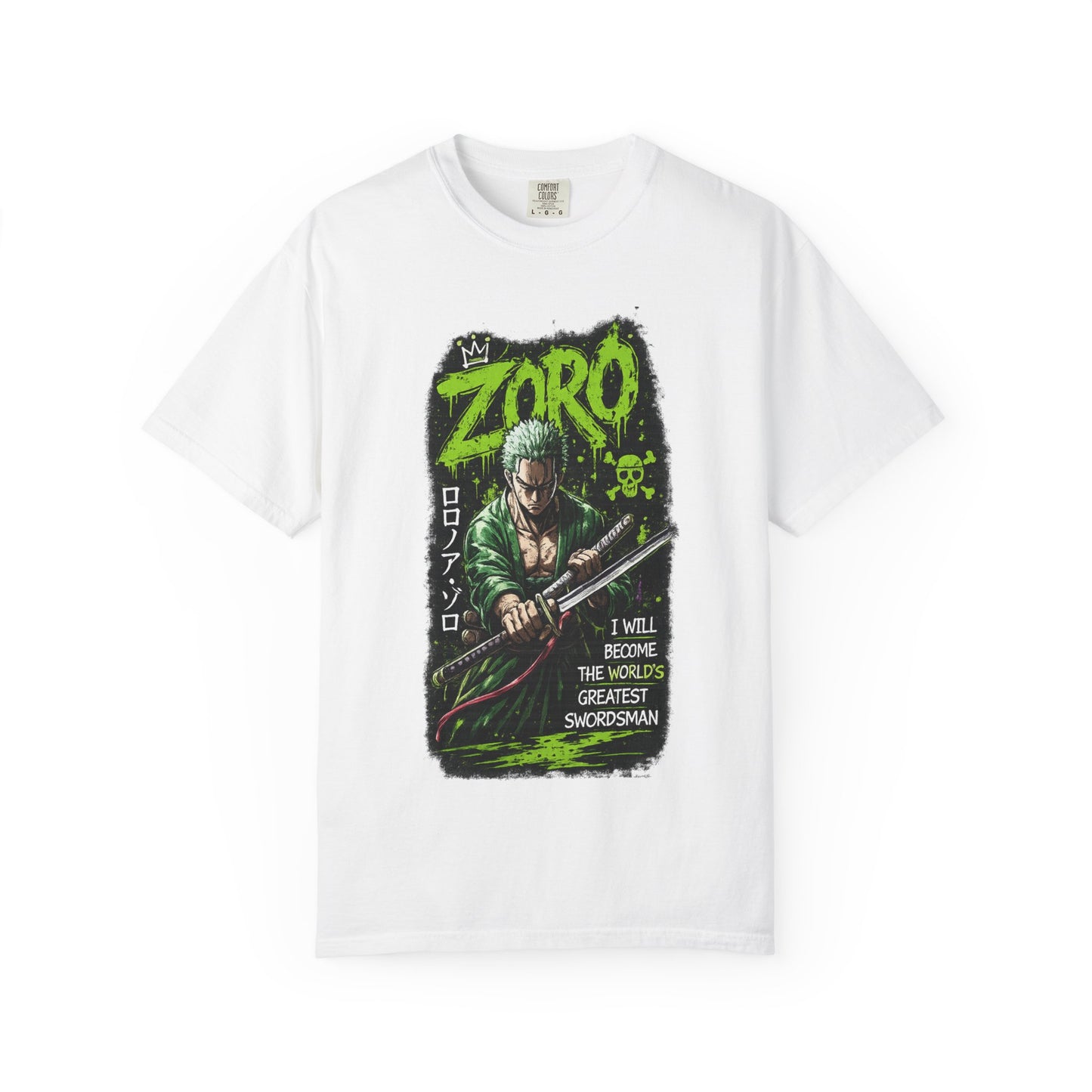 Zoro Graphic T-Shirt — 'I Will Become The World's Greatest Swordsman' Anime Tee