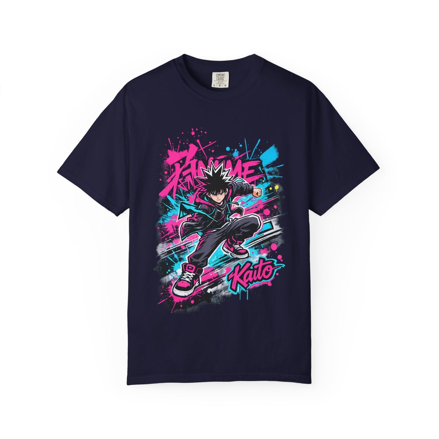 Skater Kaito Graphic T-Shirt — Neon Anime Streetwear