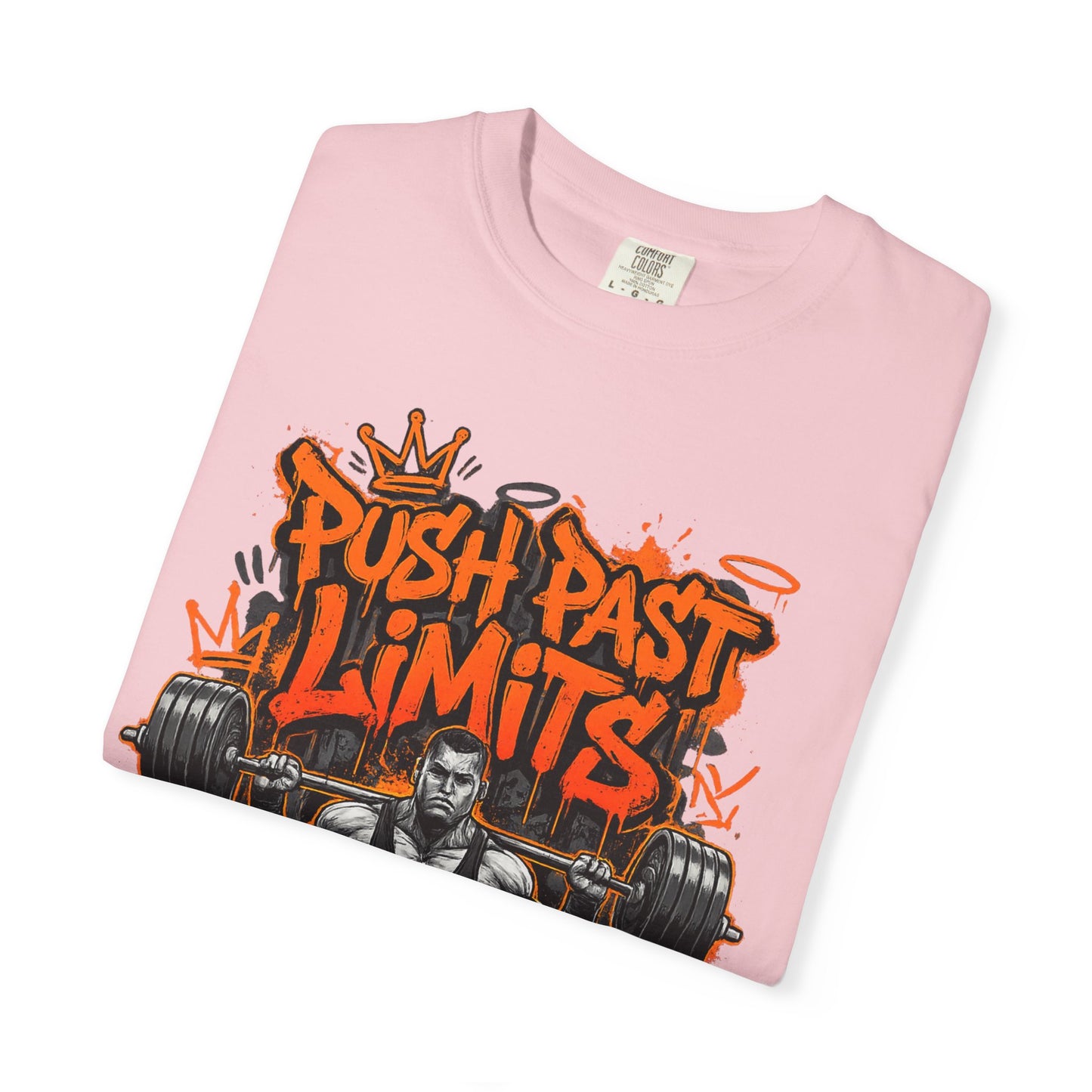 Push Past Limits weightlifting graphic tee | Motivational gym shirt