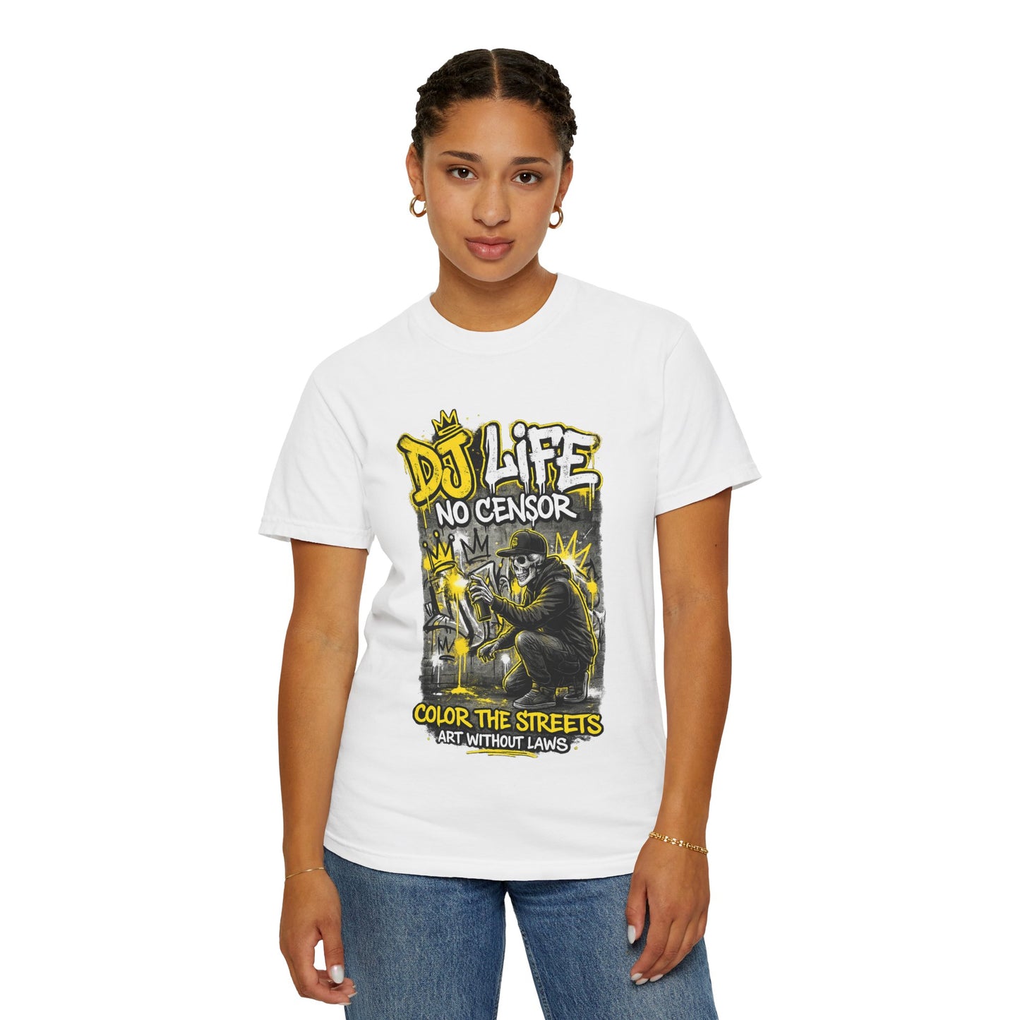 DJ Life No Censor Graphic T-Shirt — Street Art Gorilla "Color the Streets" Tee