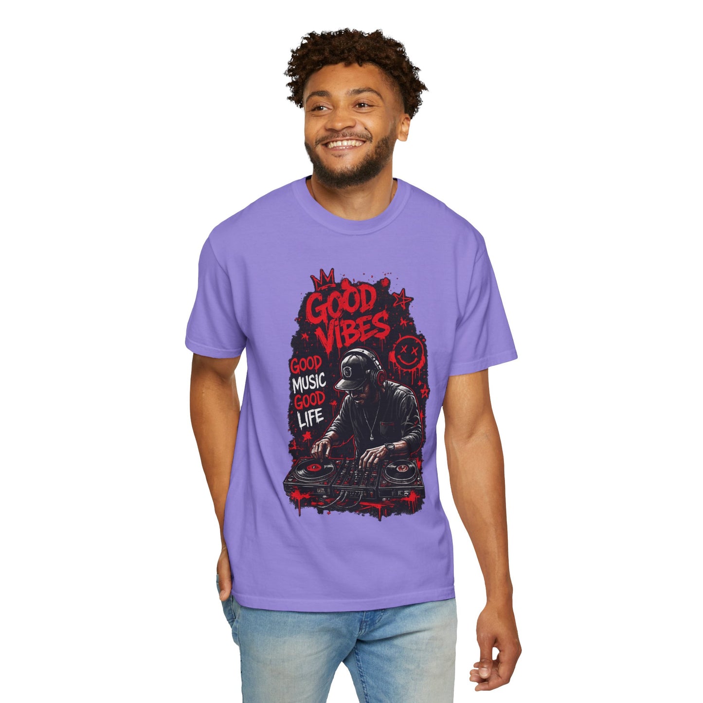 Good Vibes DJ T-Shirt — 'Good Music Good Life' Graphic Tee