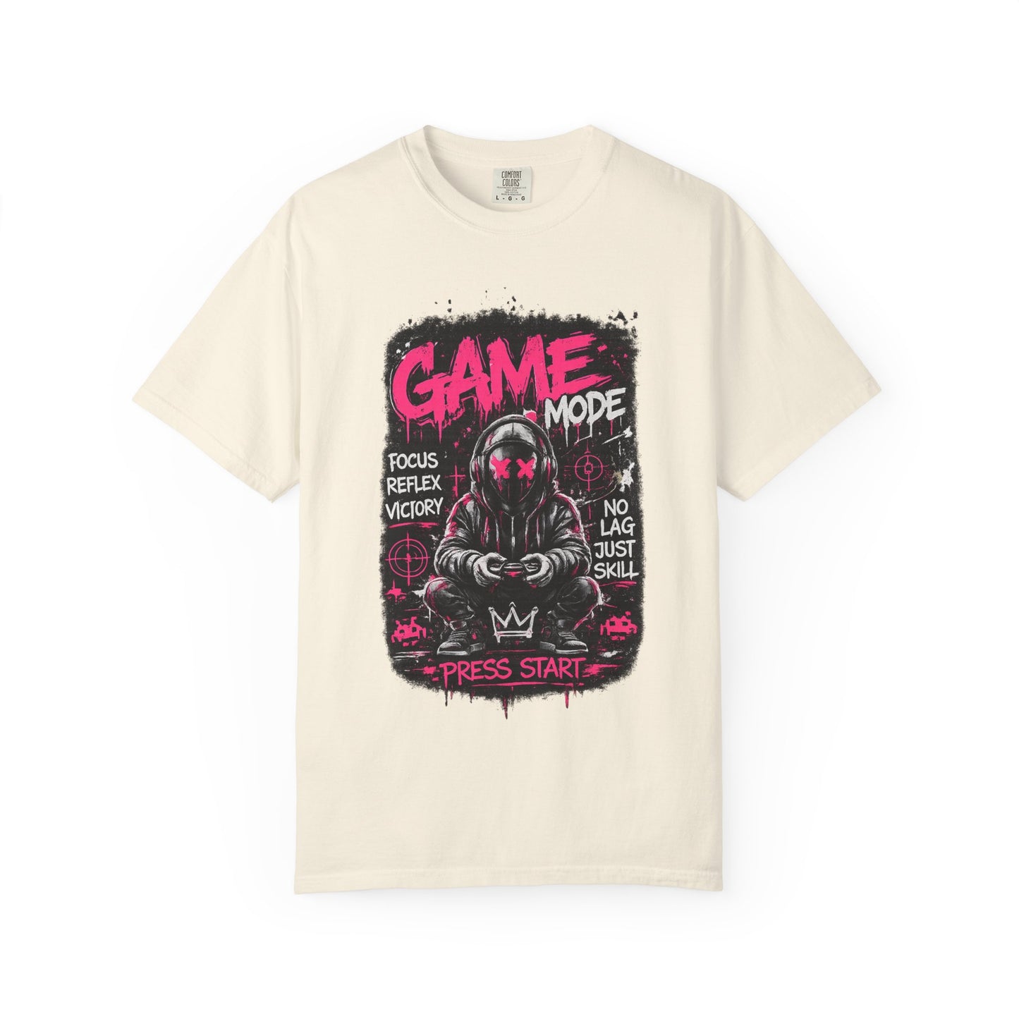 Game Mode Gamer Skull joystick graphic T-Shirt | Press Start gaming design