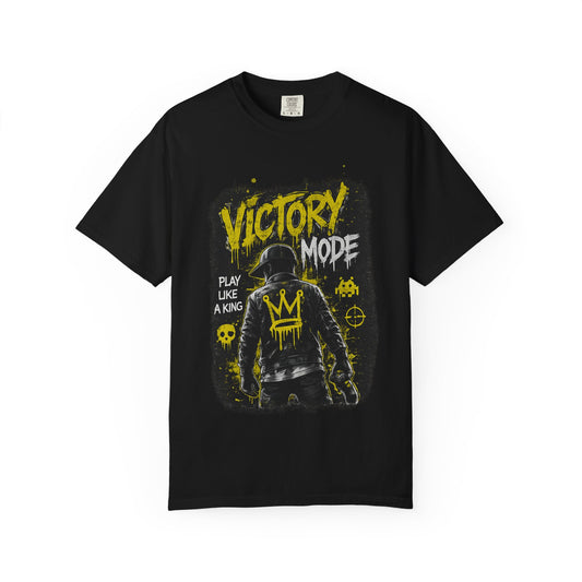 Victory Mode T-Shirt — 'Play Like a King' Graphic Tee for Gamers