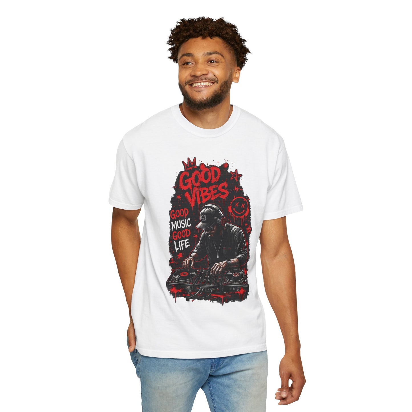 Good Vibes DJ T-Shirt — 'Good Music Good Life' Graphic Tee