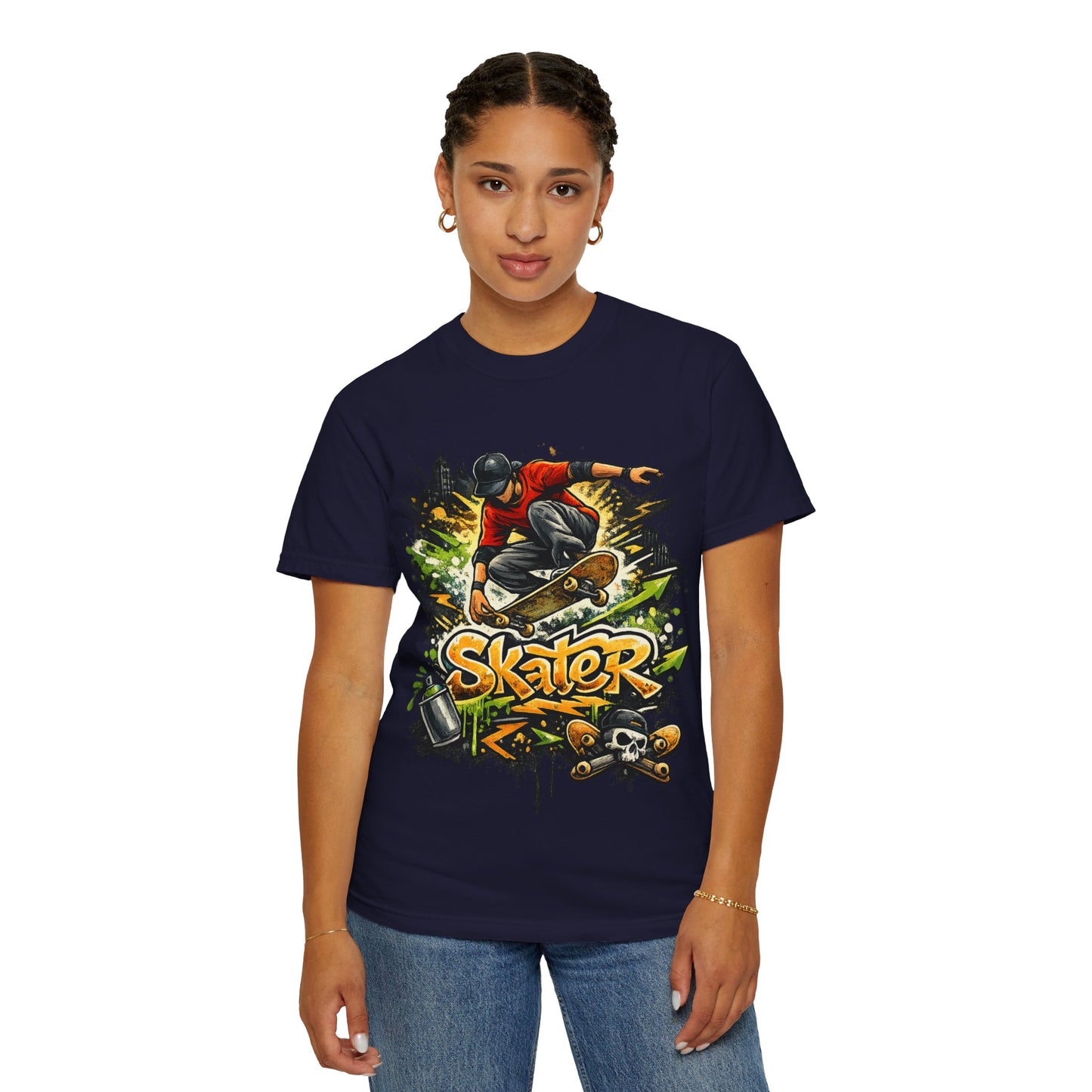 Skater Graphic T-Shirt - Unisex Garment-Dyed Tee for Skate Lovers