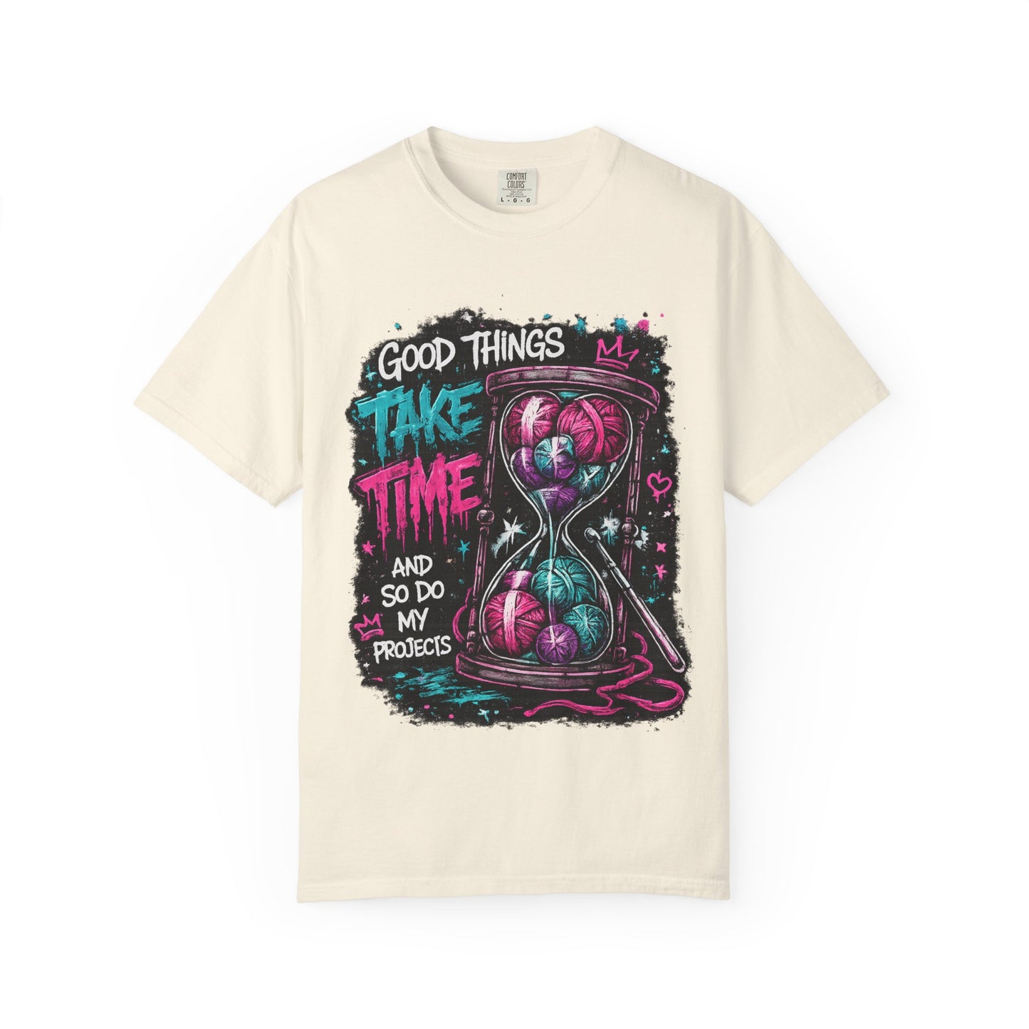 Motivational Hourglass T-Shirt — "Good Things Take Time" Graphic Tee