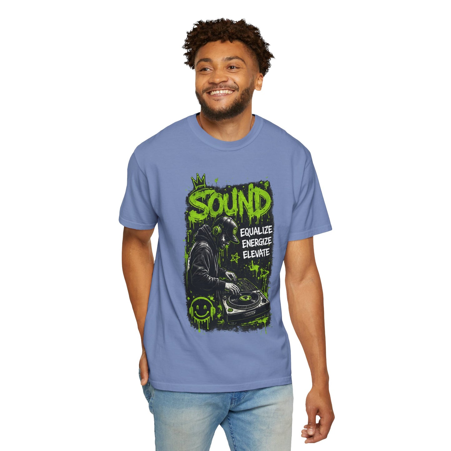 Sound DJ T-Shirt — "Sound: Equalize, Energize, Elevate" Graphic Tee