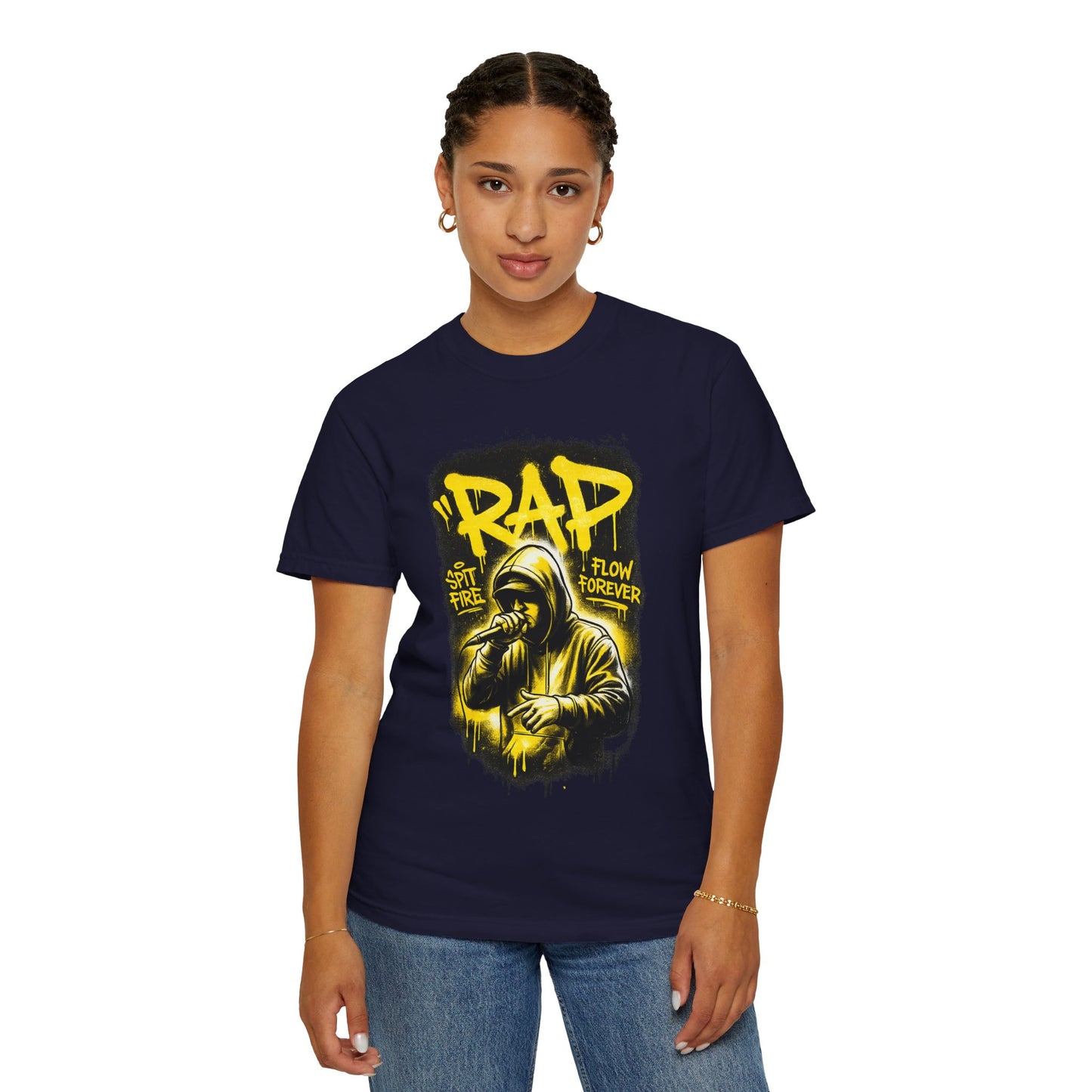 Rap Microphone Graphic T-Shirt — Spit Fire Flow Forever Hip Hop Tee