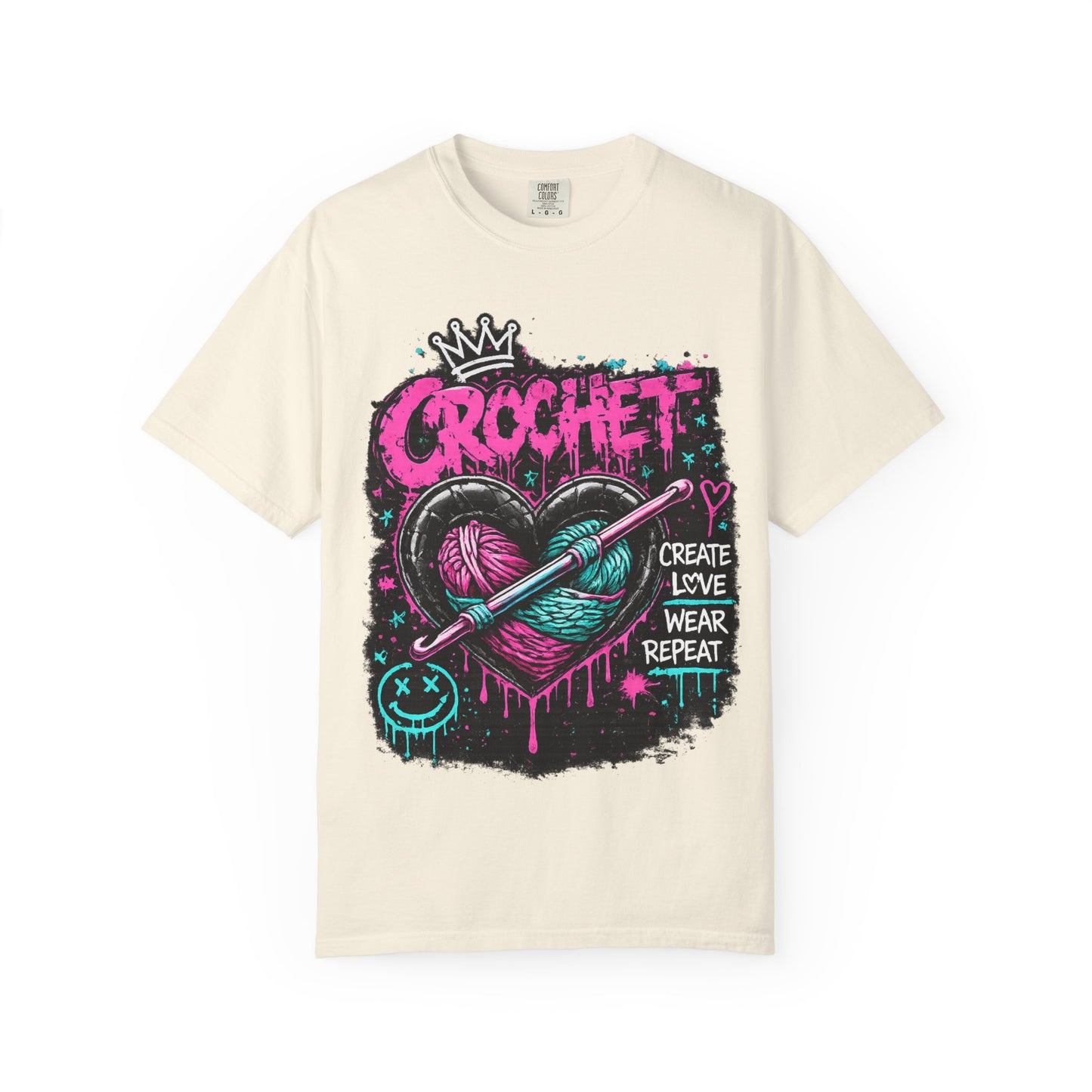 Crochet Heart Graphic T-Shirt — Create Love Wear Repeat