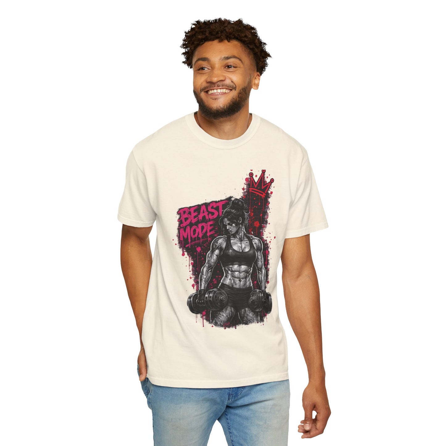Beast Mode Crown T‑Shirt — Women's Fitness Graphic Tee