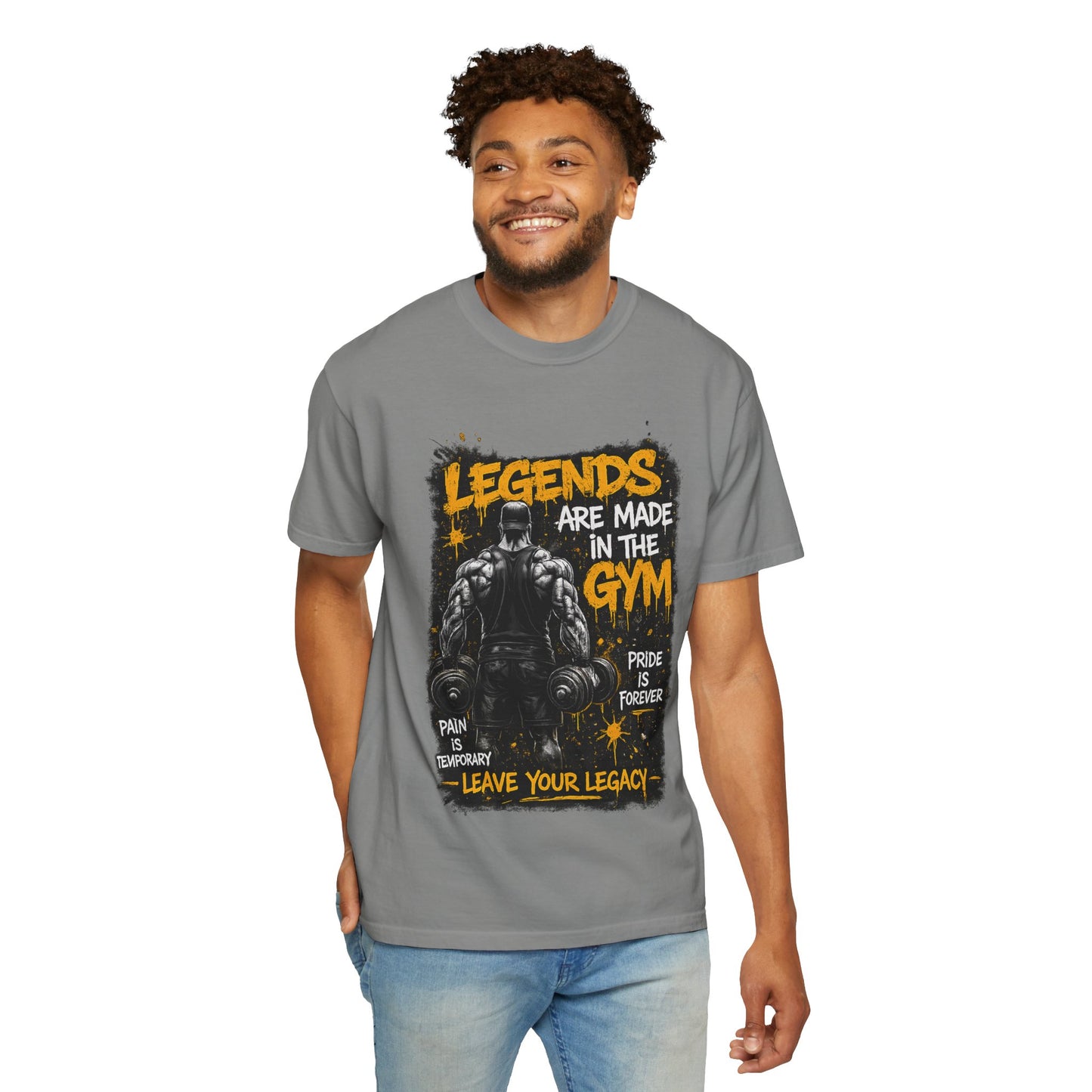 Legends Are Made in the Gym T-Shirt — Motivational Weightlifting Tee